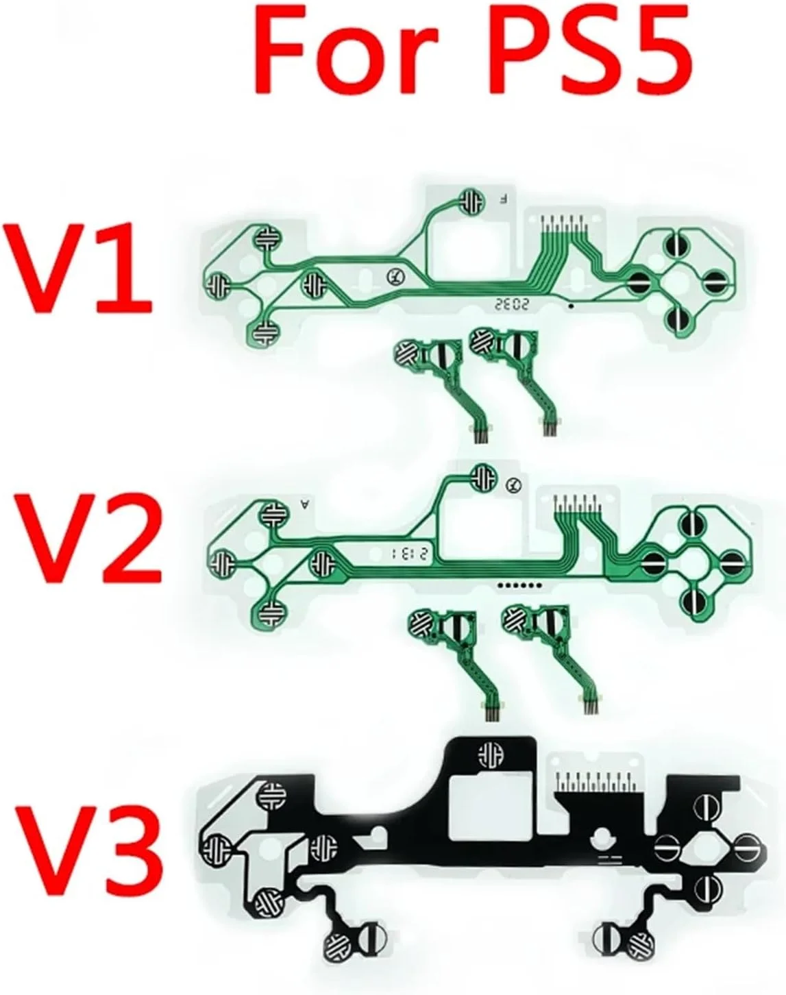 یک ست فیلم کی‌پد فلکس برای دسته PS5، مناسب برای PS5، برای فیلم رسانا دسته V1 و V2، جایگزین فلکس ریبون (V2)