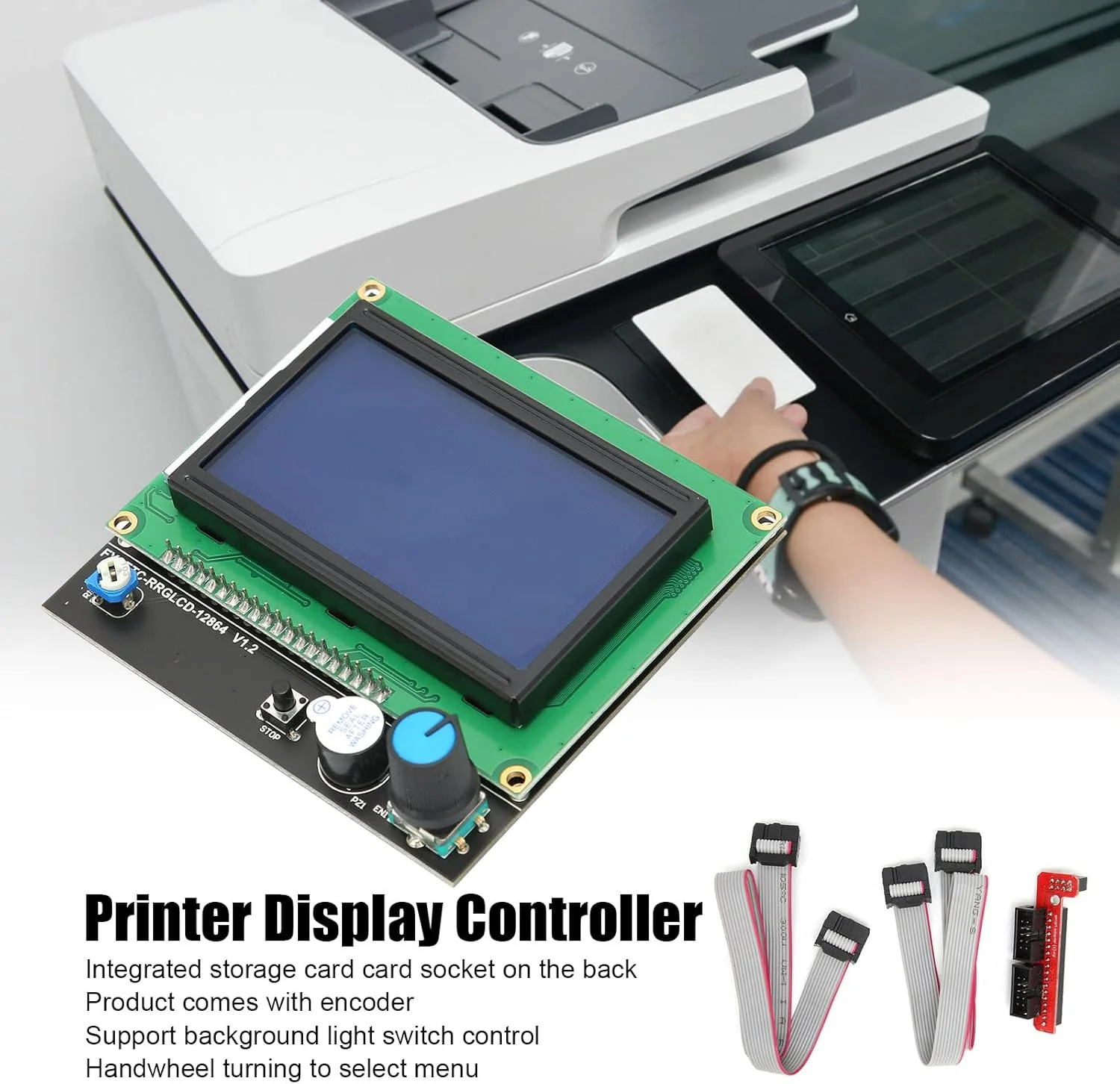 کنترلر نمایشگر پرینتر با قابلیت چاپ آفلاین برای رمپز 1.4 Reprap، مانیتور صفحه نمایش LCD، نصب آسان، دارای رمزگذار برای تنظیم پارامترها