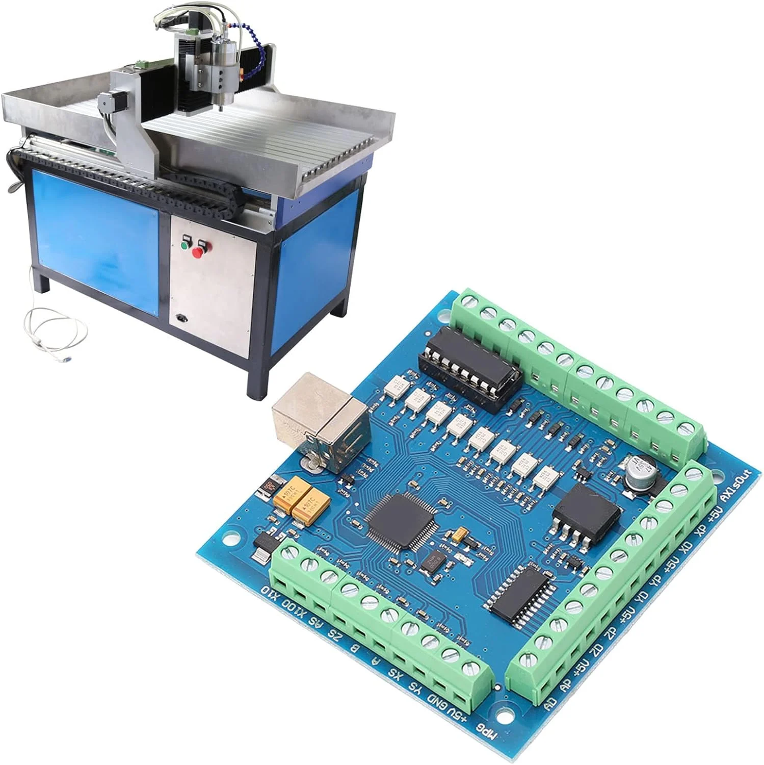 ماژول برد کارت کنترل حرکت دستگاه حکاکی 4 محور CNC، رابط USB، نصب آسان، عملکرد پایدار، خروجی متغیر برای تبلت نوت بوک