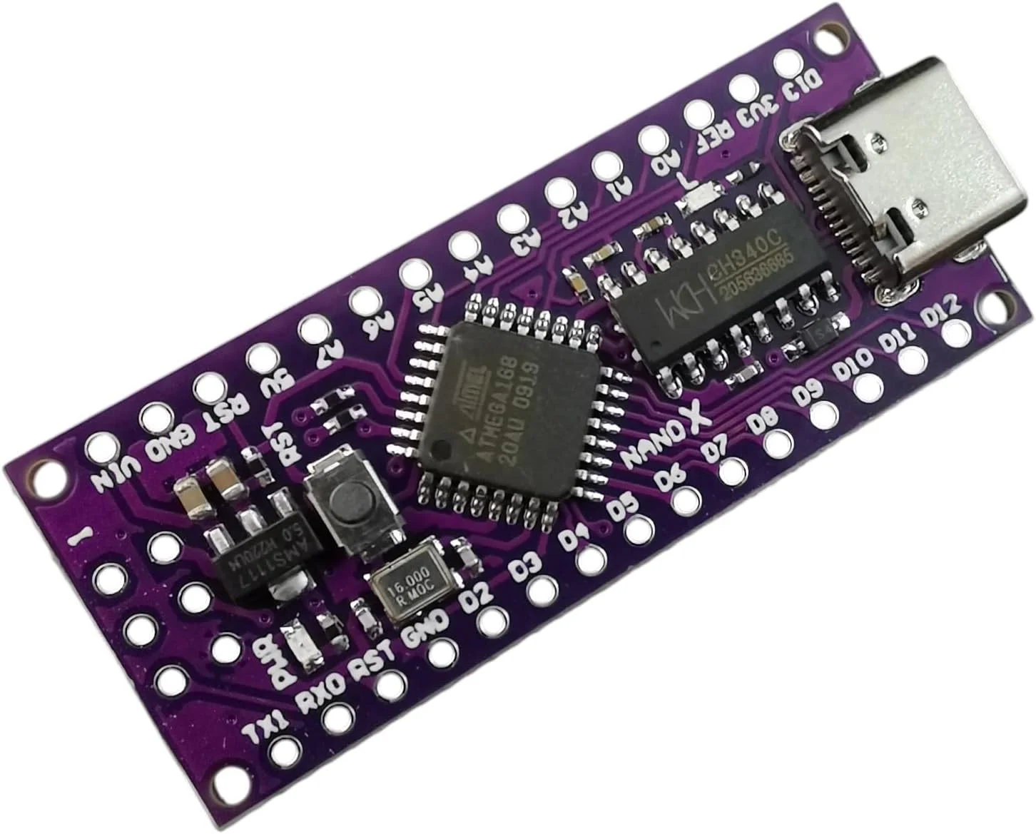 کنترلر نانو 3.0 با بوت‌لودر جدید، سازگار با Type-C، درایور CH340، 16 مگاهرتز ATMEGA328/168، قطعه الکترونیکی با قابلیت اطمینان بالا، دقت و عملکرد پایدار 2025