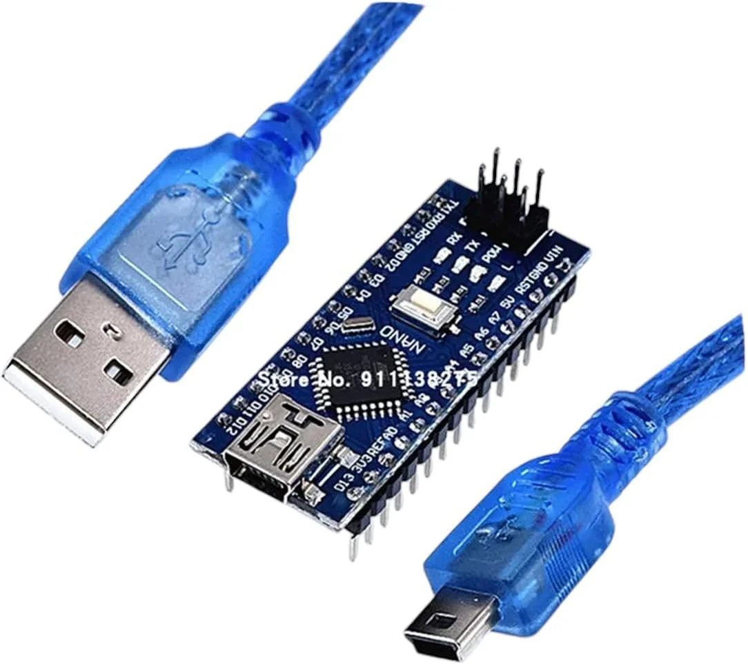 یک عدد برد آردوینو نانو V3.0 با کنترلر ATMEGA328P ATMEGA328 CH340 و درایور USaB به همراه کابل، مدل جدید 2025، با کارایی بالا، قطعه الکترونیکی قابل اعتماد، دقیق و با عملکرد پایدار