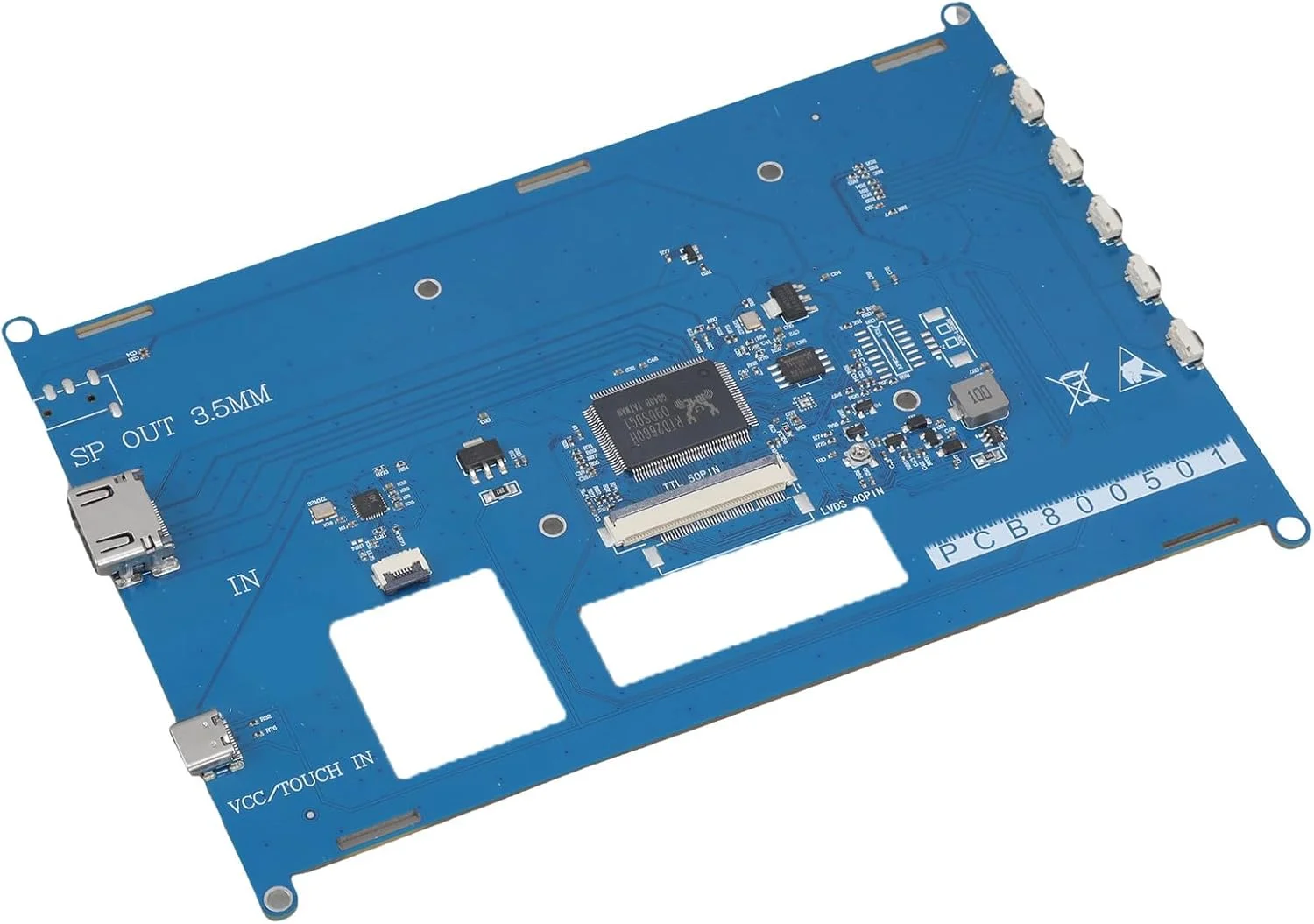 برد درایور کم مصرف 800X480/1024X600 50 پین و پنل کنترل صفحه لمسی خازنی برای کنترلر ال سی دی 4B 3B+