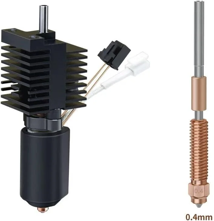 کیت نازل سرامیکی هات اند K2 Plus، کیت گرمایش گلوگاه نازل فولاد سخت شده یکپارچه دوبل طلایی (کیت اکستروژن + 0.4)