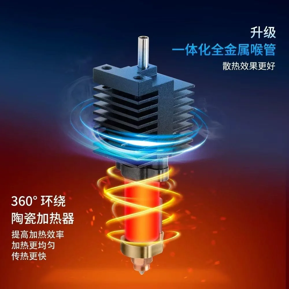 کیت نازل سرامیکی هات اند K2 Plus، کیت گرمایش گلوگاه نازل فولاد سخت شده یکپارچه دوبل طلایی (کیت اکستروژن + 0.4)