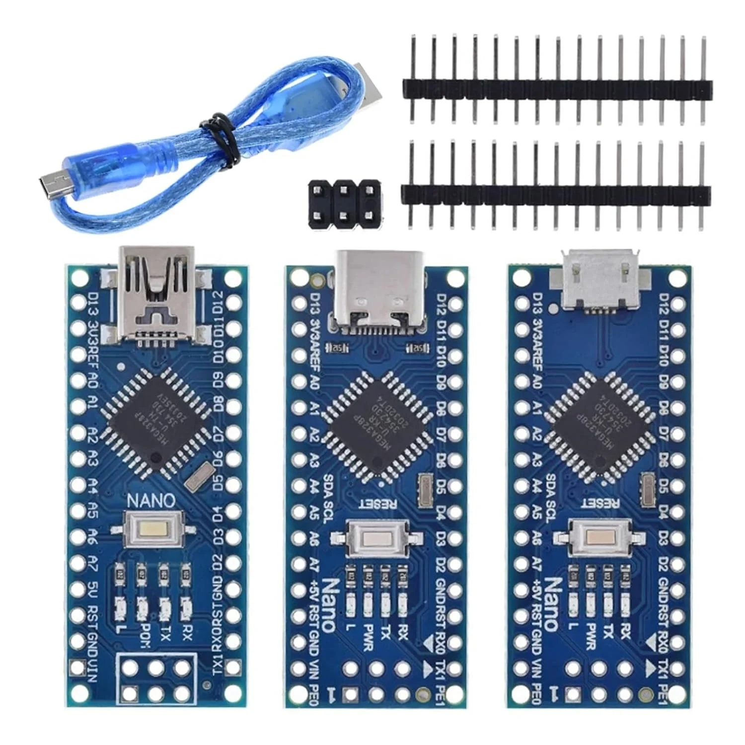 مینی/تایپ سی/میکرو USB 3.0 با کنترلر سازگار با بوت لودر برای درایور USB CH340، 16 مگاهرتز ATMEGA328P (کابل مینی USB)