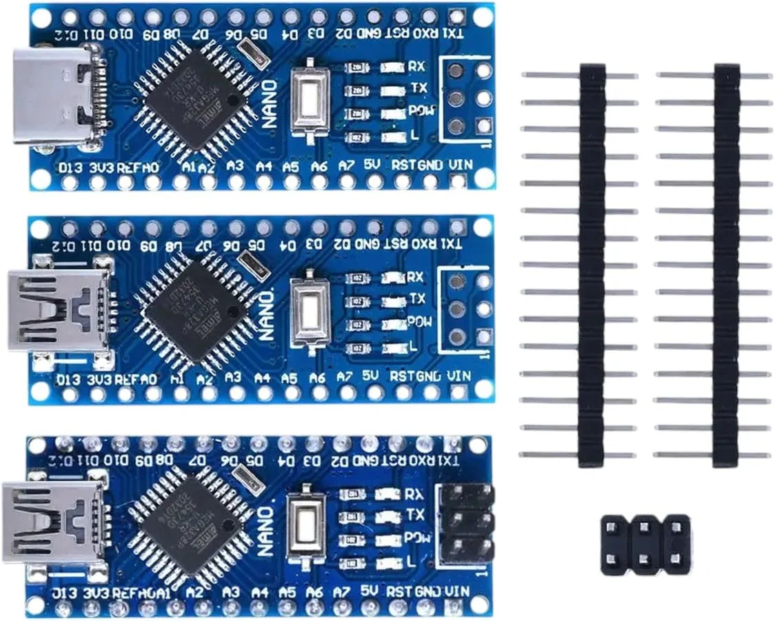 برد نانو 3.0 با پورت USB Type-C و بوت‌لودر سازگار با کنترلر CH340، درایور 16 مگاهرتز، تراشه ATMEGA328P V3.0 اورجینال، مدل جدید 2025، قطعه الکترونیکی با اطمینان بالا، دقیق و با عملکرد پایدار