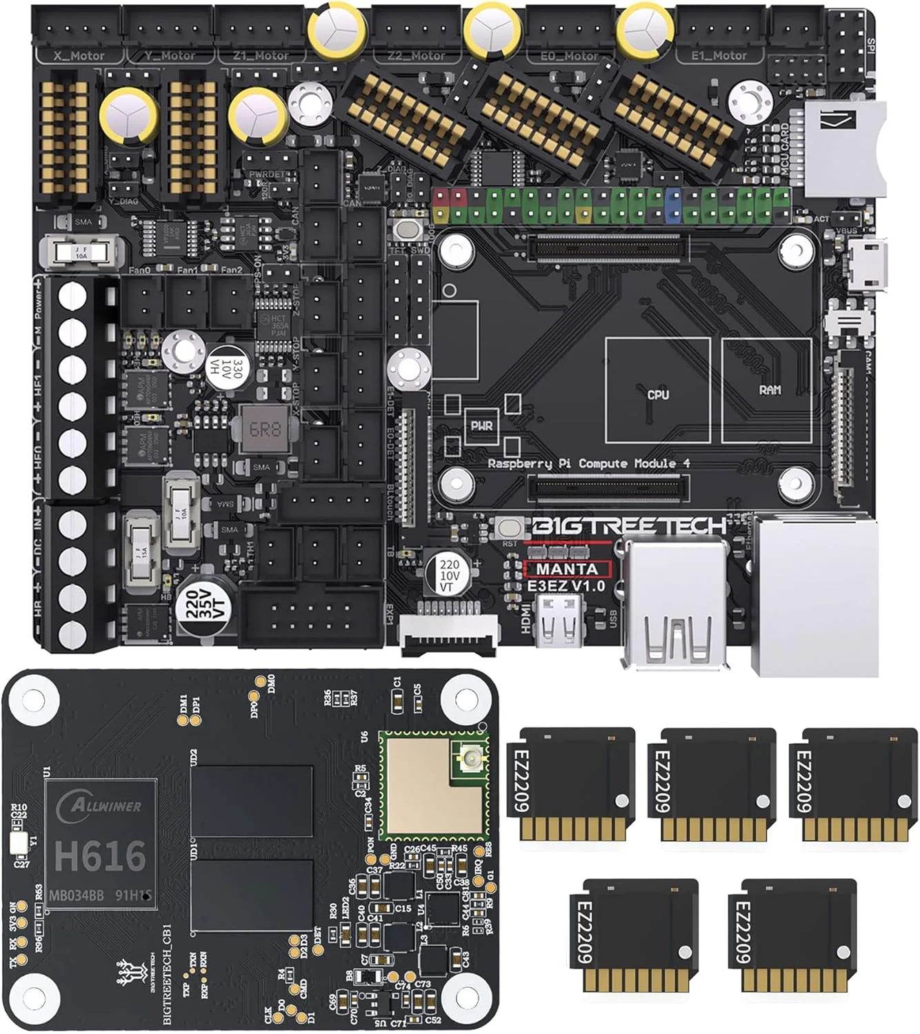 کیت BIGTREETECH Manta E3EZ + CB1 V2.2 + EZ2209*5 برای پرینتر سه بعدی Ender-3, Ender-3 V2, Ender-3 Pro, BIQU B1