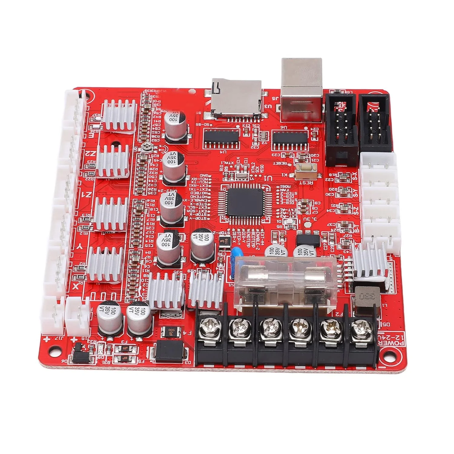 برد اصلی پرینتر سه بعدی، خروجی های PWM DC، برد مدار جایگزین پرینتر سه بعدی، برد کنترل اصلی سنگین برای موتورها و استپرها