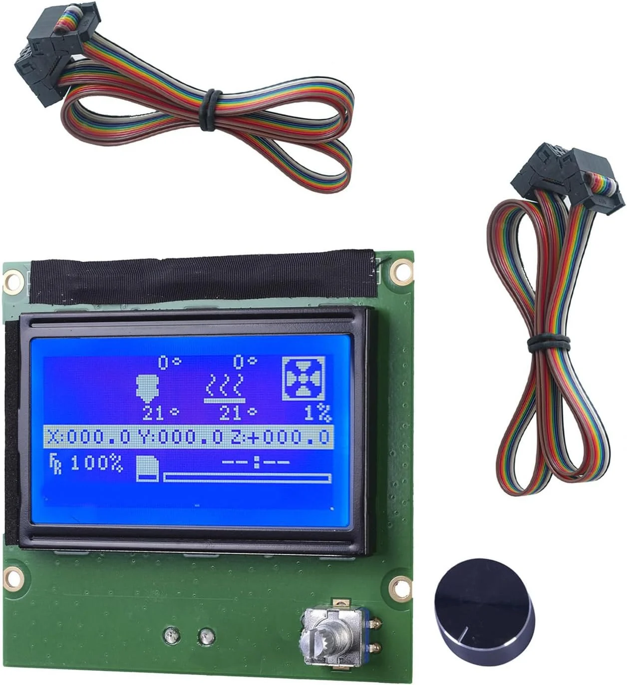 صفحه نمایش ال سی دی 12864 آبی رنگ با کابل روبانی برای نصب آسان