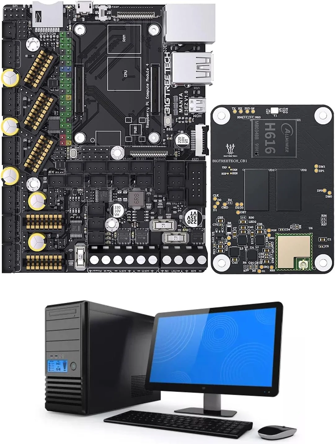برد کنترل پرینتر سه بعدی E3EZ مدل Manta E3EZ + CB1 -V2.2 مناسب برای Ender-3, Ender-3 -V2, Ender-3 Pro, BIQU-B1