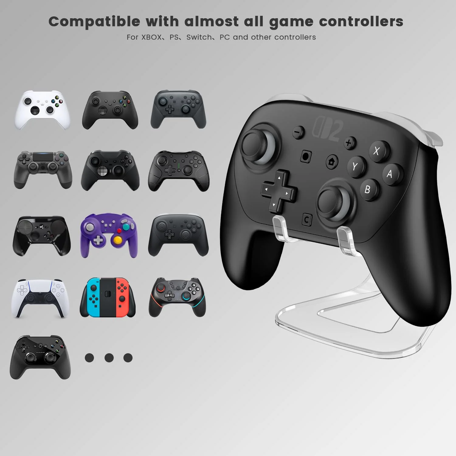 یک عدد دسته بازی کامپیوتر به همراه 2 عدد نگهدارنده