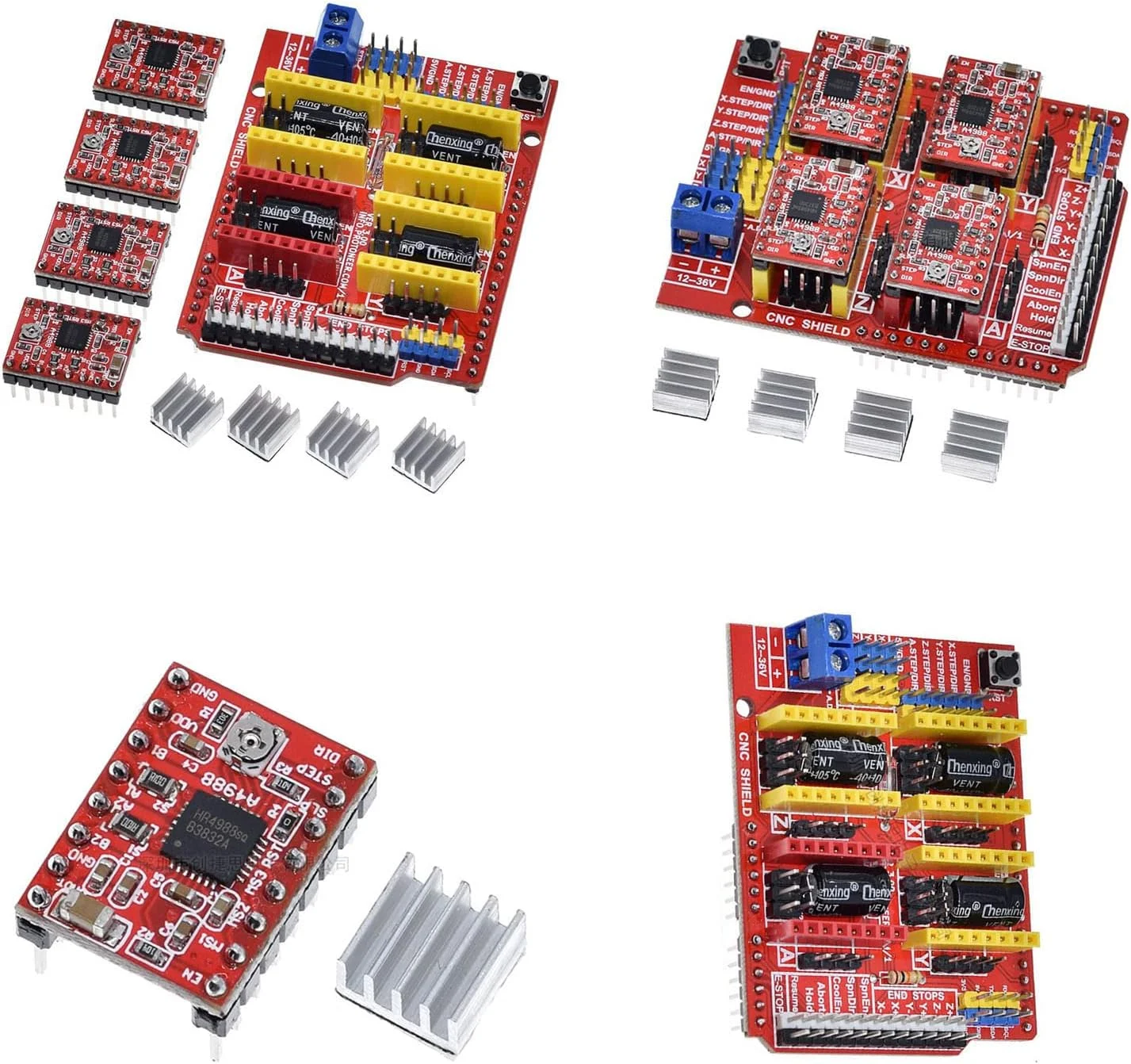 برد توسعه Accuracy Shield V3 با درایور A4988 مناسب برای پرینتر سه بعدی، برد توسعه حرفه ای