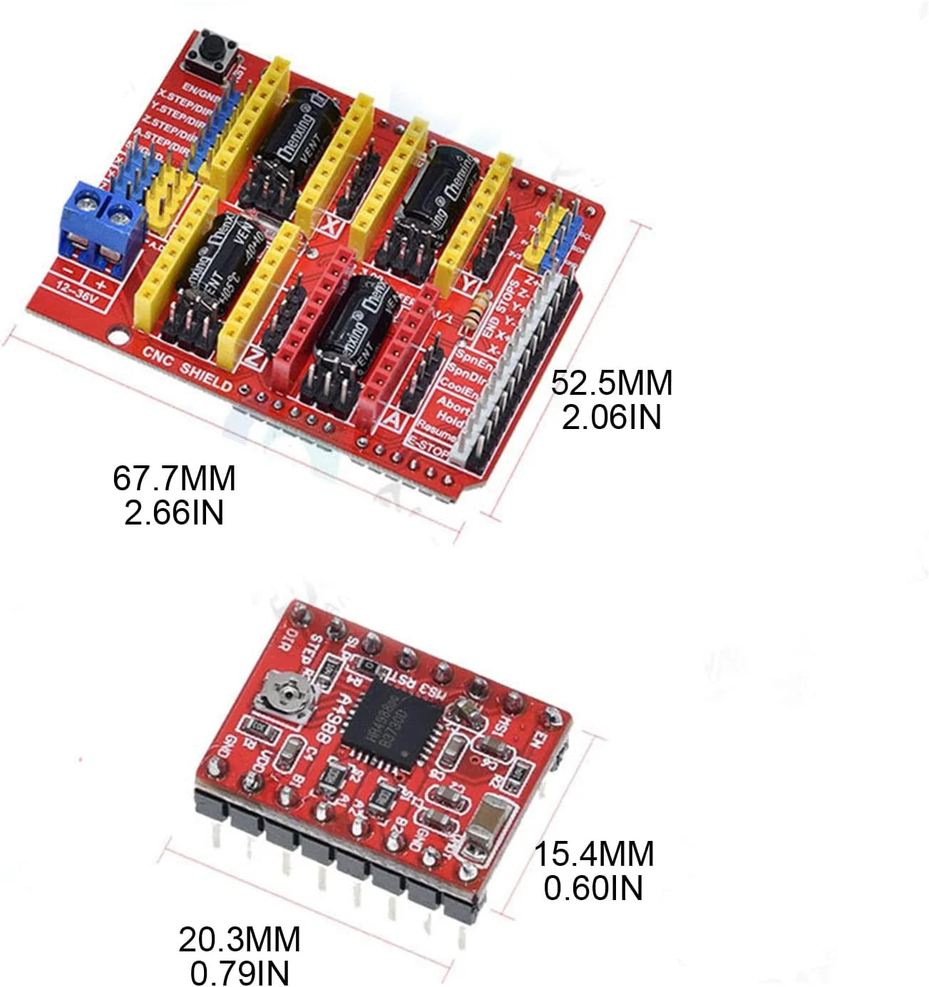 برد توسعه Accuracy Shield V3 با درایور A4988 مناسب برای پرینتر سه بعدی، برد توسعه حرفه ای