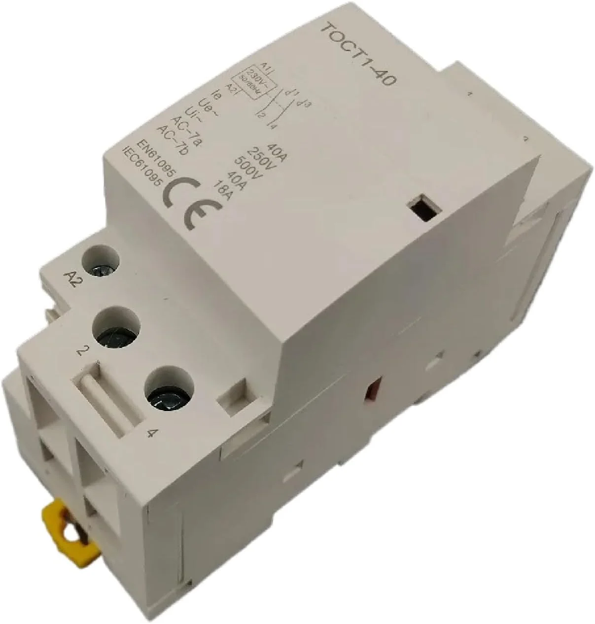 کنتاکتور مدولار 2 پل 40 آمپر 220 ولت/230 ولت AC، نصب روی ریل DIN برای مصارف خانگی - جمع و جور، بی صدا و دارای گواهینامه CE