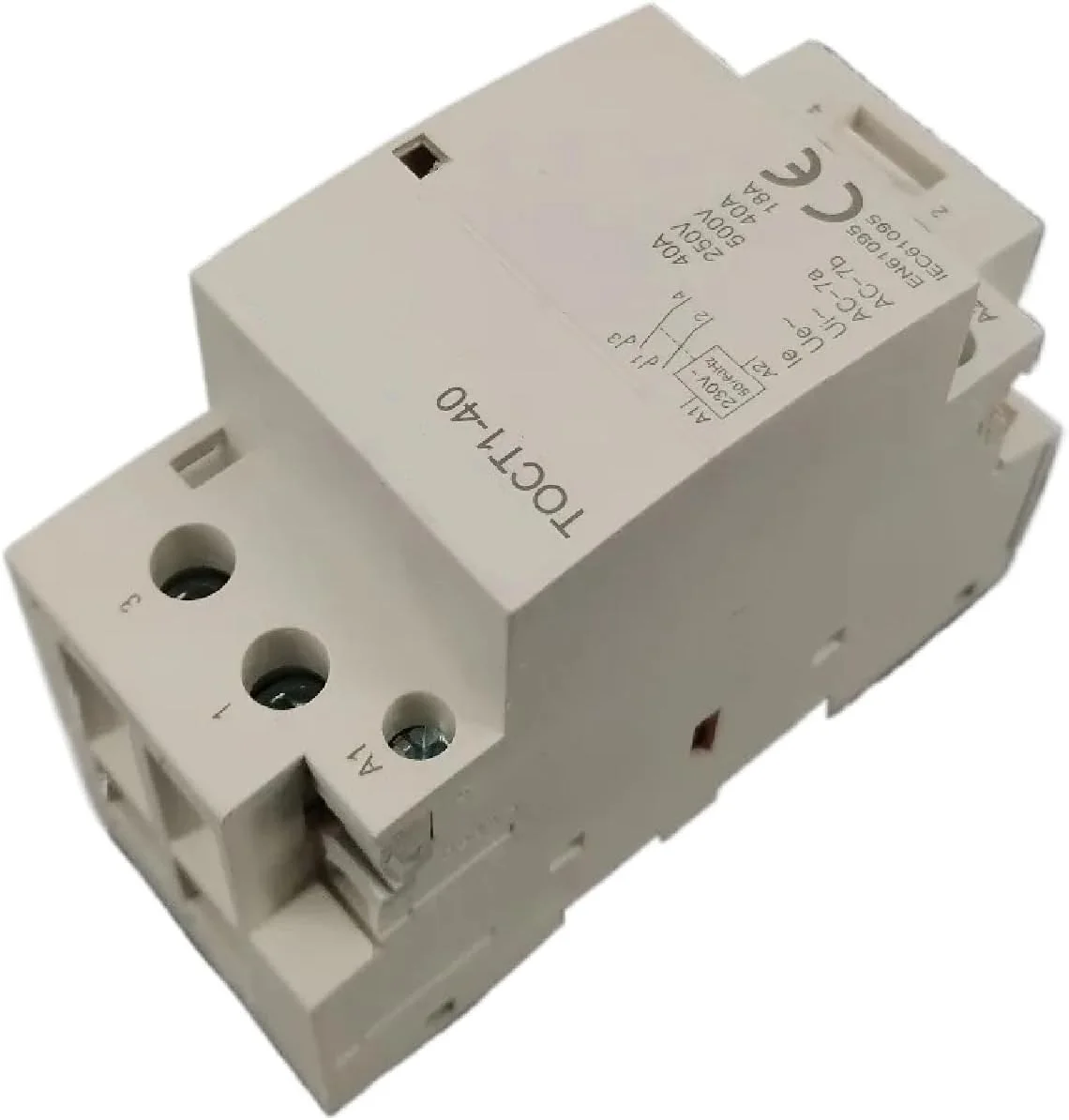 کنتاکتور مدولار 2 پل 40 آمپر 220 ولت/230 ولت AC، نصب روی ریل DIN برای مصارف خانگی - جمع و جور، بی صدا و دارای گواهینامه CE