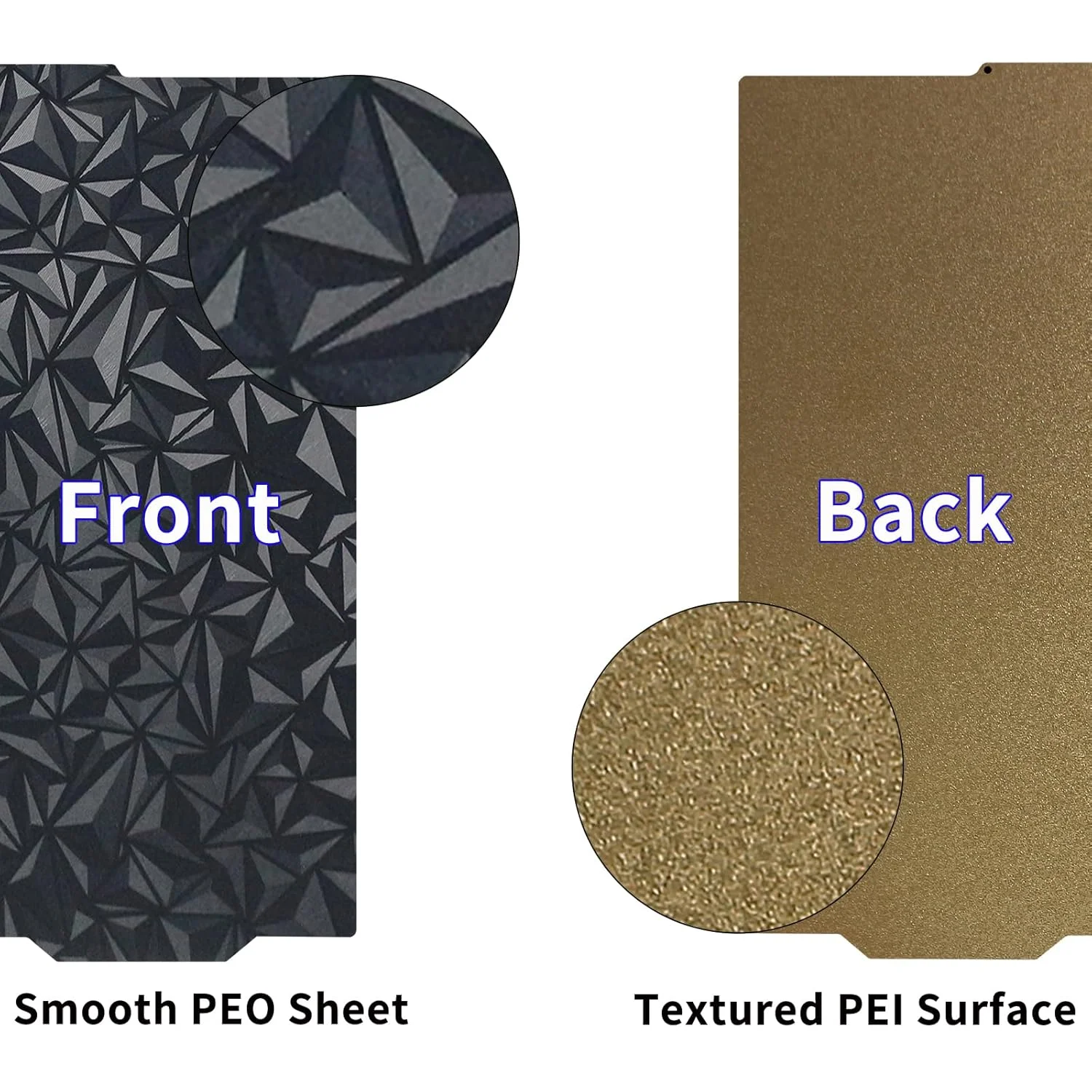 صفحه ساخت FYSETC برای XL Prusa - ورق فولادی فنری PEI صاف و بافت دار 365x365 میلی متر، صفحه چاپ دو طرفه: سطح گرم شونده قابل جابجایی و انعطاف پذیر برای لوازم جانبی چاپگر سه بعدی PLA PETG