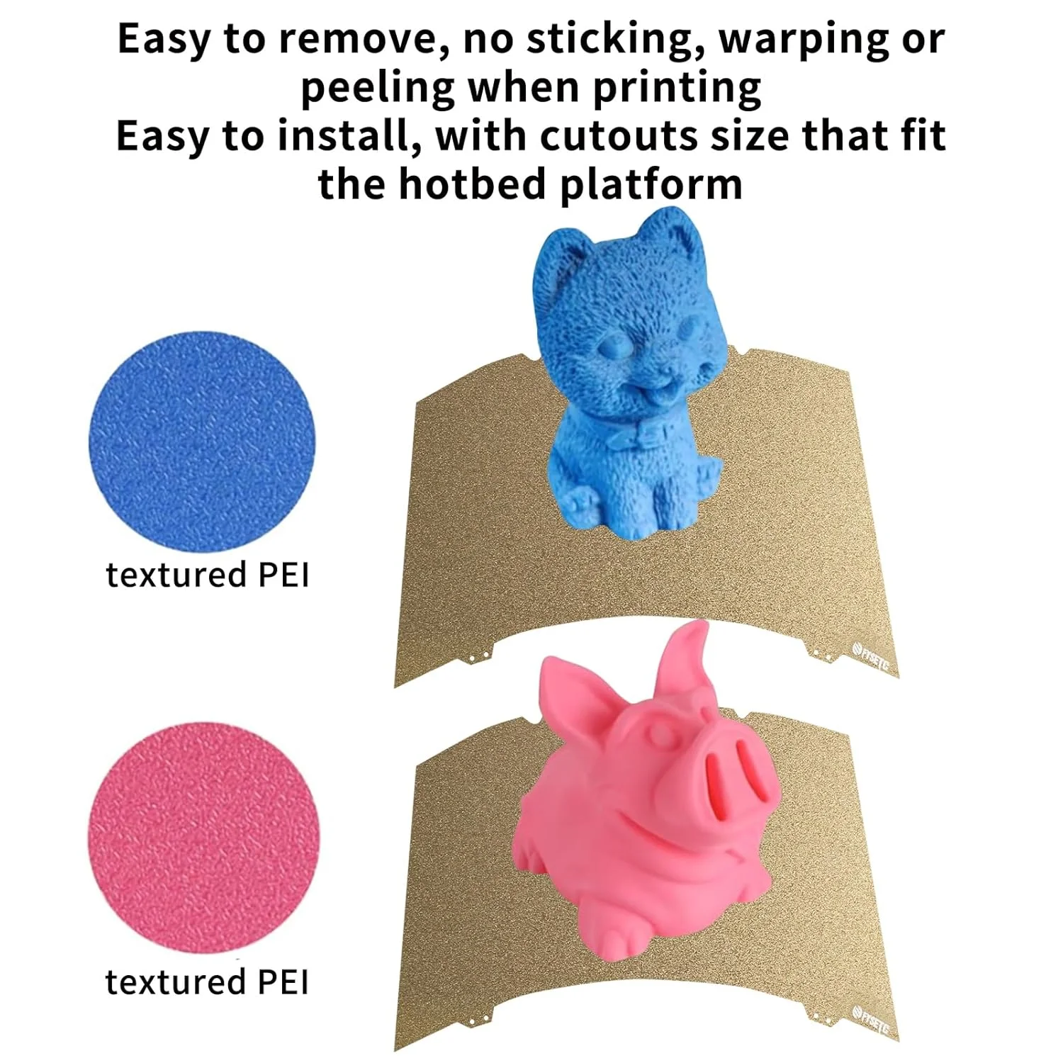 صفحه ساخت پرینتر سه بعدی FYSETC K1 Max - با ابعاد 310x320mm، بافت دو طرفه PEI - صفحه چاپ فولادی فنری: سطح انعطاف پذیر با روکش پودری و بافت دار به همراه استیکر مغناطیسی