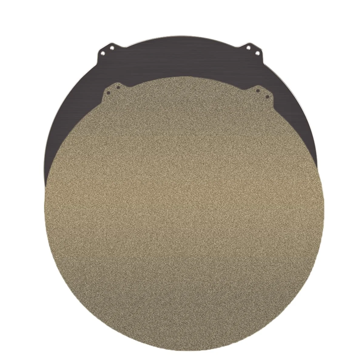 صفحه چاپ سه بعدی FYSETC Flsn QQ-S: صفحه فنری فولادی انعطاف پذیر گرد با قطر 265 میلی متر / 10.4 اینچ، سطح PEI با بافت دو طرفه، برچسب زیرین با چسب سازگار با قسمت بستر گرم QQ-S - طلایی