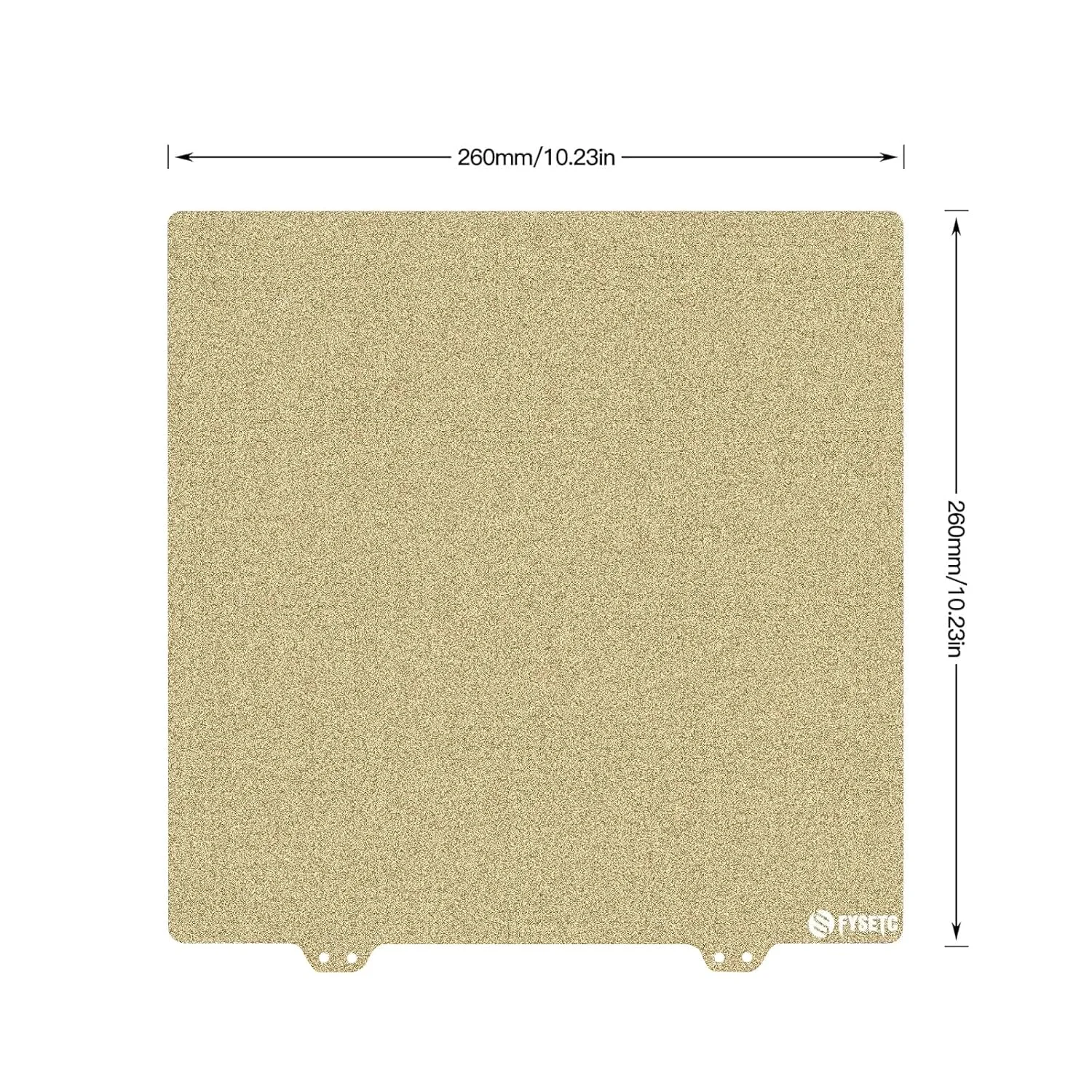 صفحه چاپ سه بعدی FYSETC - صفحه فنری دو طرفه با بافت PEI انعطاف پذیر 260x260 میلی متر + استیکر مغناطیسی جایگزین صفحه ساخت اصلی Geetech A20 A20M A20T MizarS Tronx xy-2 pro