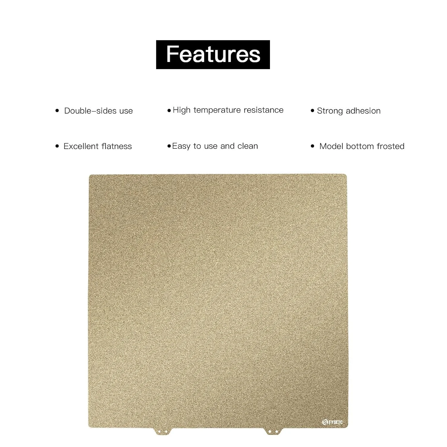 صفحه چاپ سه بعدی FYSETC - صفحه فنری دو طرفه با بافت PEI انعطاف پذیر 260x260 میلی متر + استیکر مغناطیسی جایگزین صفحه ساخت اصلی Geetech A20 A20M A20T MizarS Tronx xy-2 pro