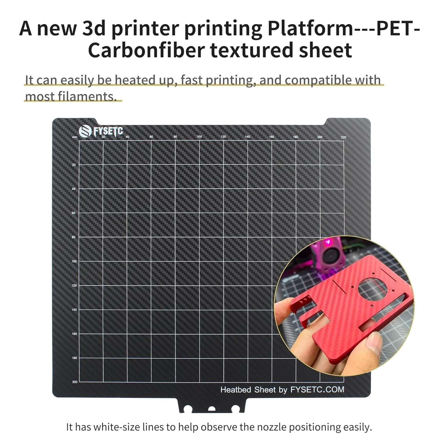 صفحه ساخت پرینتر سه بعدی FYSETC - صفحه ساخت Flashforrge Adventure4 Pro - پوشش هات بد 10.4X8.7 اینچ صفحه چاپ PEI جداشدنی: PET + PEI بافت دار دو طرفه ورق فولادی فنری صفحه بالایی بدون برچسب مغناطیسی