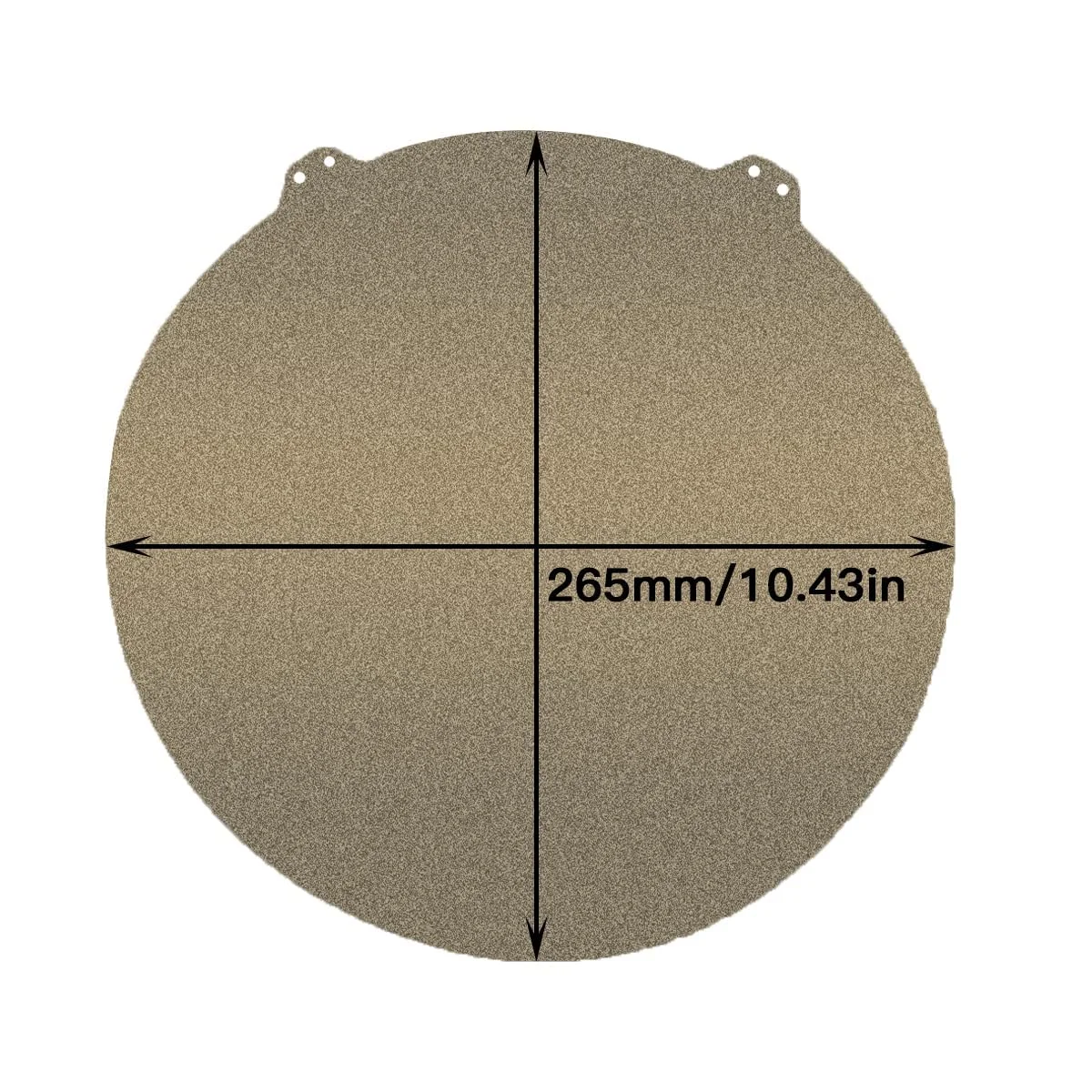 صفحه چاپ سه بعدی FYSETC Flsn QQ-S: صفحه فنری فولادی انعطاف پذیر گرد با قطر 265 میلی متر / 10.4 اینچ، سطح PEI با بافت دو طرفه، برچسب زیرین با چسب سازگار با قسمت بستر گرم QQ-S - طلایی