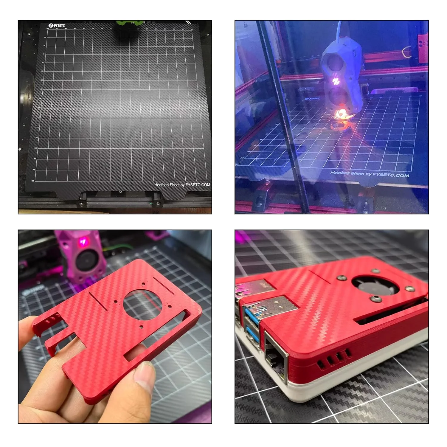 صفحه ساخت FYSETC Ender 5 Plus PET صاف - صفحه PEI بافت دار دو طرفه پلتفرم فولادی فنری انعطاف پذیر با پایه مغناطیسی 377x370 میلی متر / 14.84x14.56 اینچ قطعه پوشش بستر گرم چاپ سه بعدی