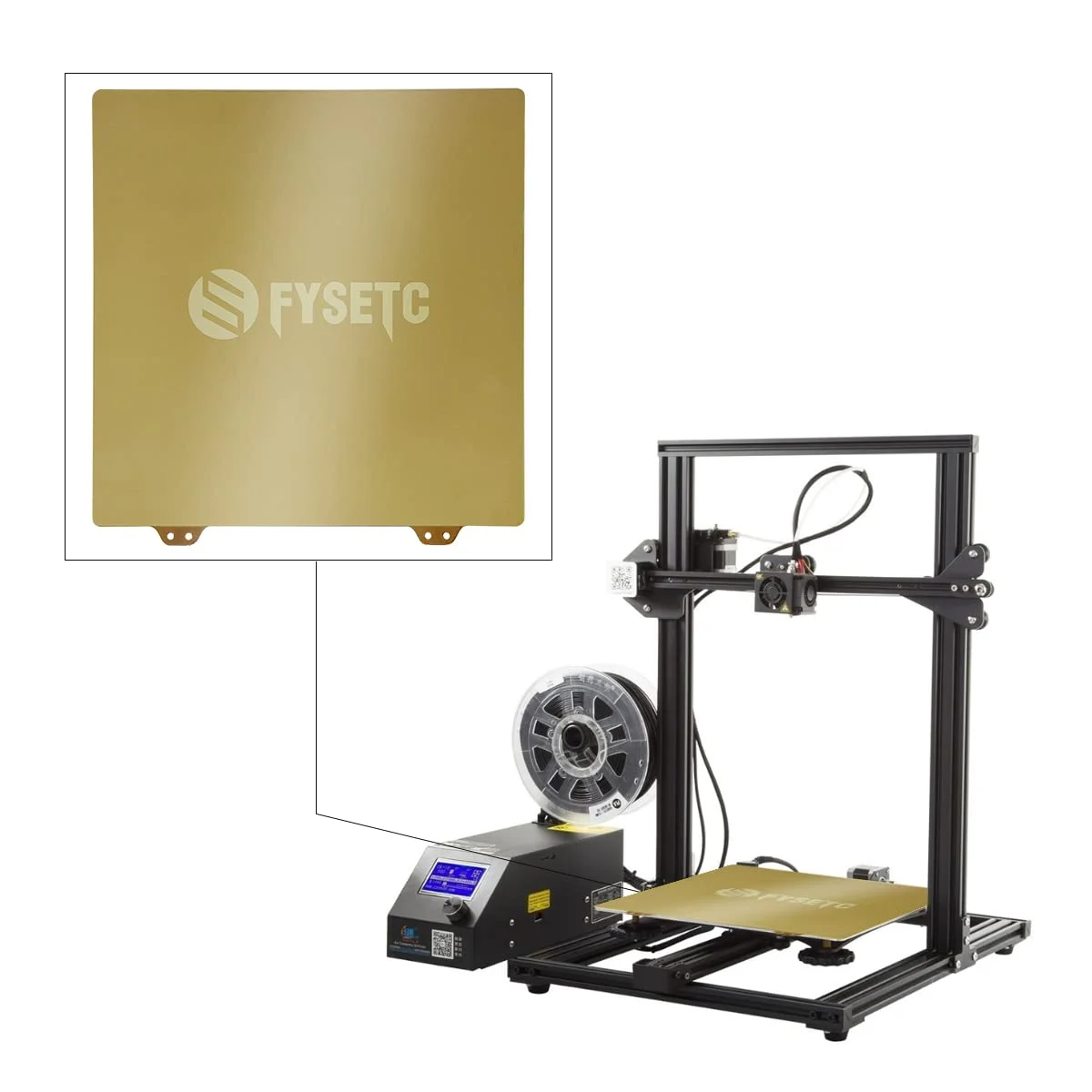 صفحه ساخت فنری انعطاف پذیر فولادی پرینتر سه بعدی FYSETC CR10، ورق PEI دو طرفه با بافت/صاف، 310x310 میلی متر، سازگار با CR-10/S، Tev Tornedo، A8 Plus، LK1، Sindwinder X1 X2