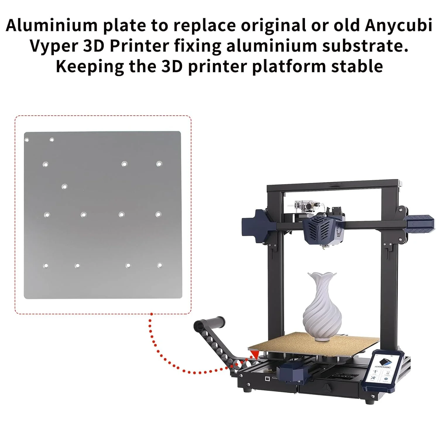 صفحه آلومینیومی بستر داغ FYSETC Anycubi Vyperr - سطح ساخت PEI 265x250 میلی متر - صفحه بستر داغ آلومینیومی 6061: ارتقاء جایگزینی صفحه شیشه ای پلتفرم Ultrabase ضخامت بستر گرم شونده 3 میلی متر
