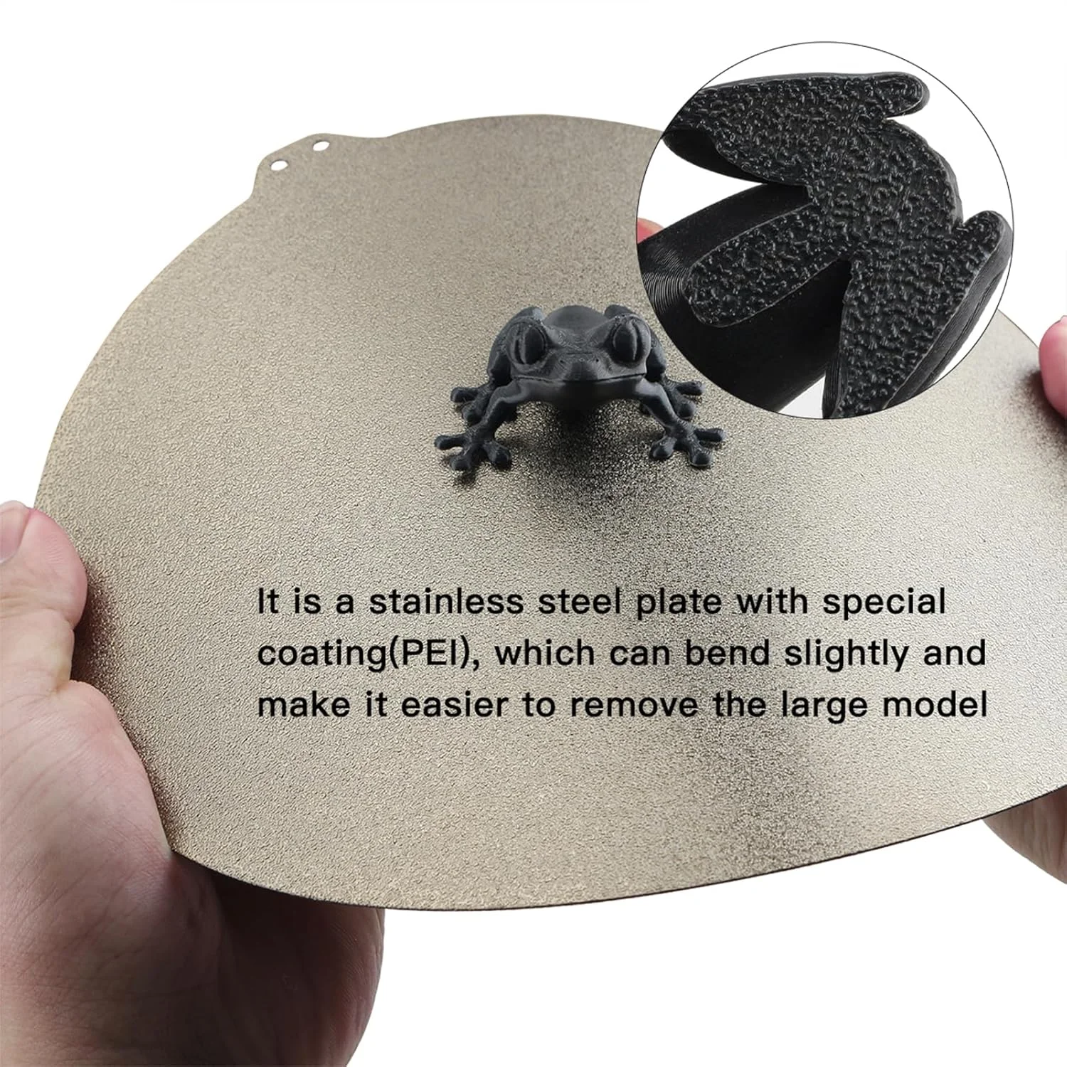 صفحه فنری فولادی با روکش پودری PEI با بافت دو طرفه، قطر 220 میلی متر، سازگار با پرینتر Flsn Q5 - طلایی