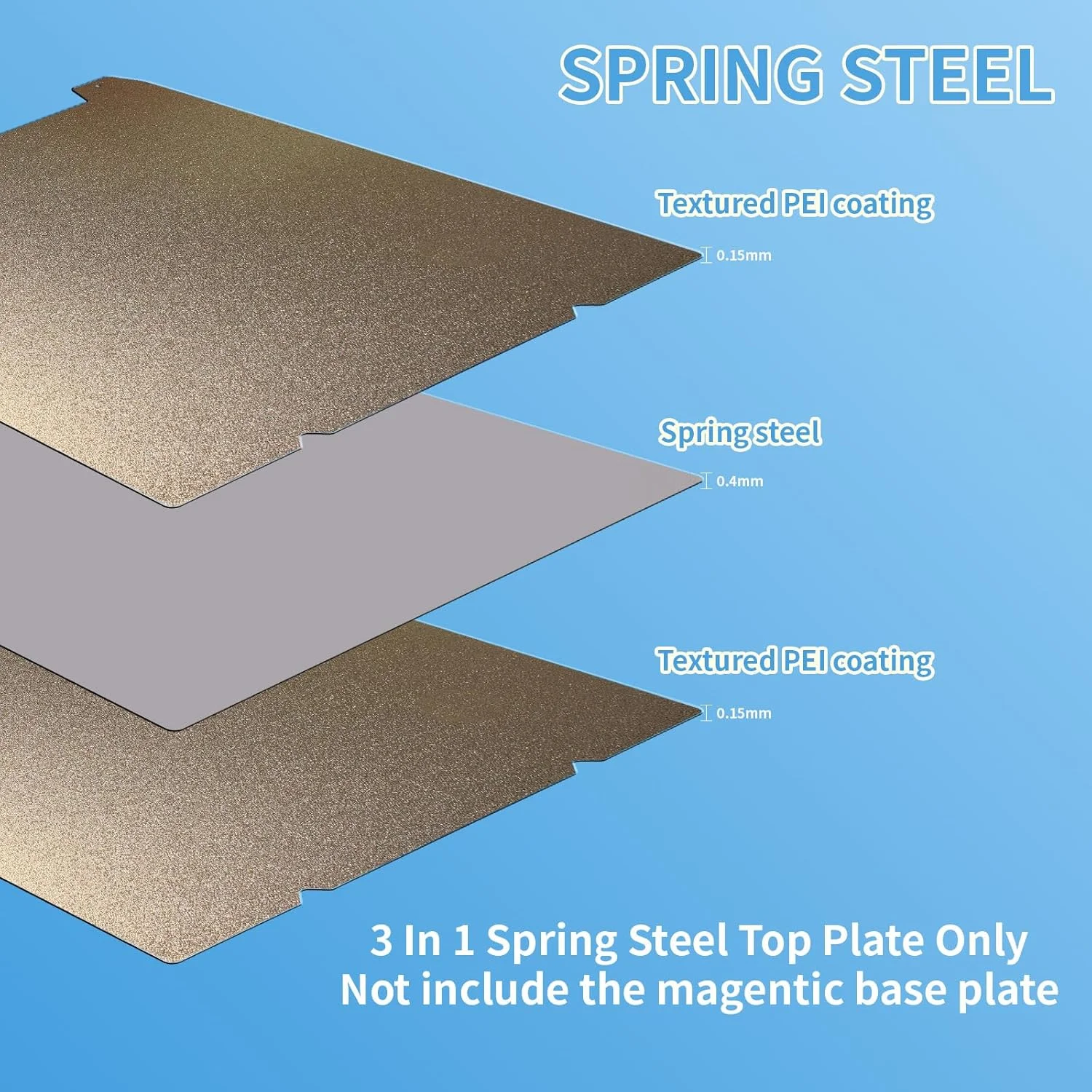 صفحه ساخت FYSETC Crealty K1 - بستر PEI با بافت 235x235 میلی‌متر K1C: ورق فولادی فنری با روکش پودری دو طرفه، سطح چاپ قابل جابجایی برای Ender 3 V3 SE، Ender 5 S1، CR-10 SE (بدون پایه مغناطیسی)