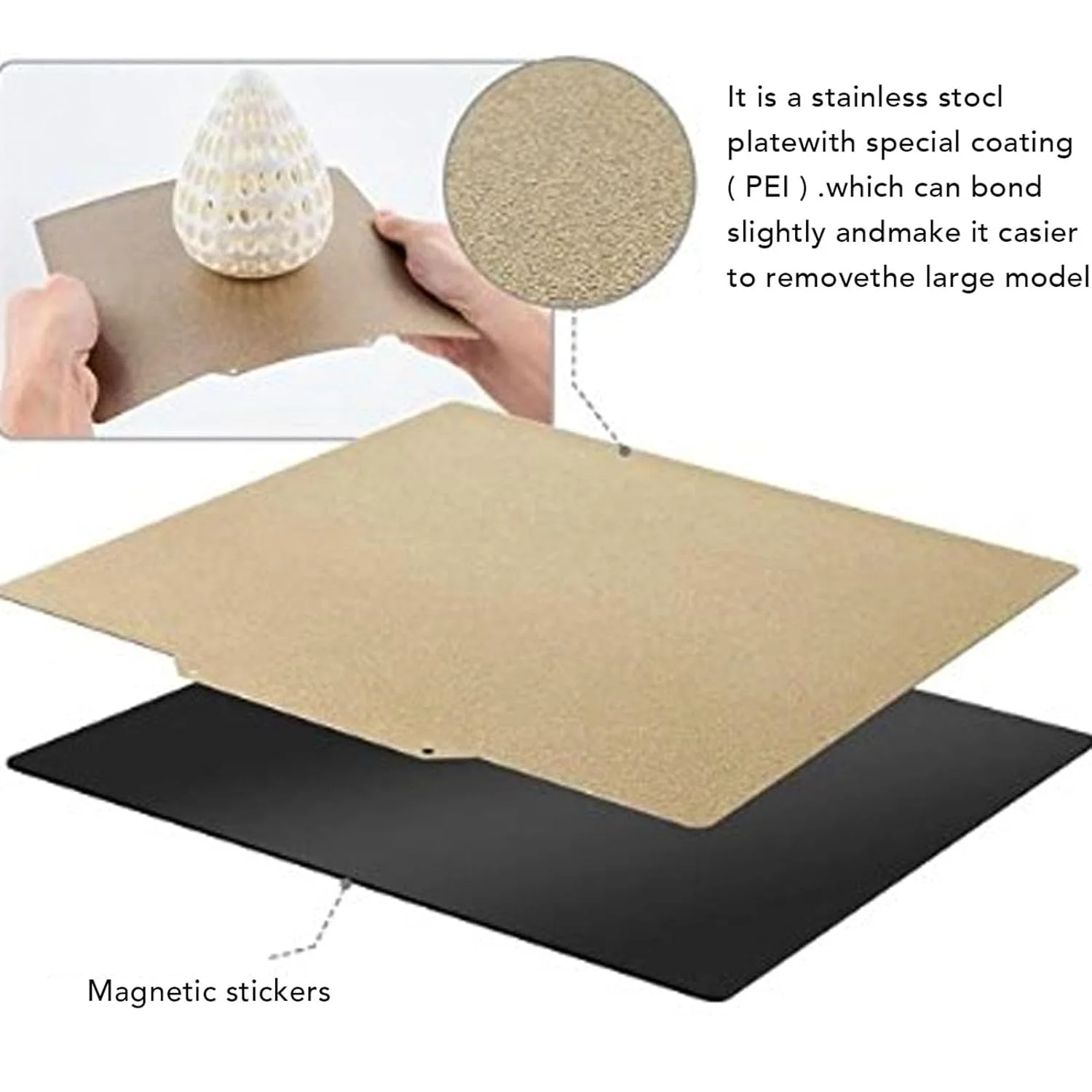 صفحه ساخت منعطف دو طرفه برای Sermoon V1 V1، ابعاد 185x185 میلی‌متر، پلتفرم عالی برای بافت‌های پر جنب و جوش چاپ سه بعدی