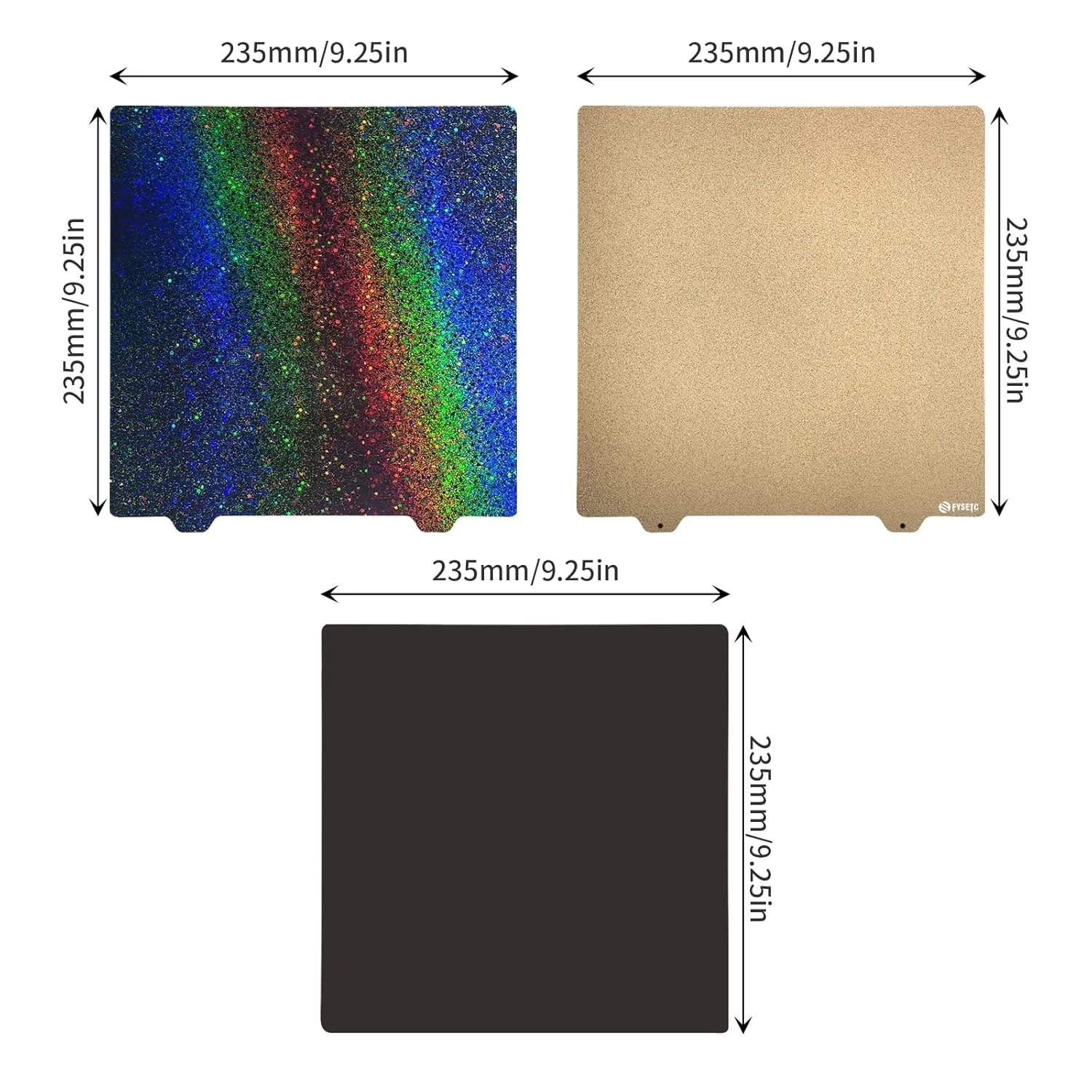 صفحه ساخت بستر PEI Ender 3، ابعاد 235x235 میلی‌متر: صفحه جدید صاف PEY - صفحه بافت‌دار فنری فولادی PEI انعطاف‌پذیر برای Ender 3 V2 Neo Ender 5 Neptune3 Pro Ender 3 S1 AnycubiKobra - فیلامنت PETG 1.75 PLA