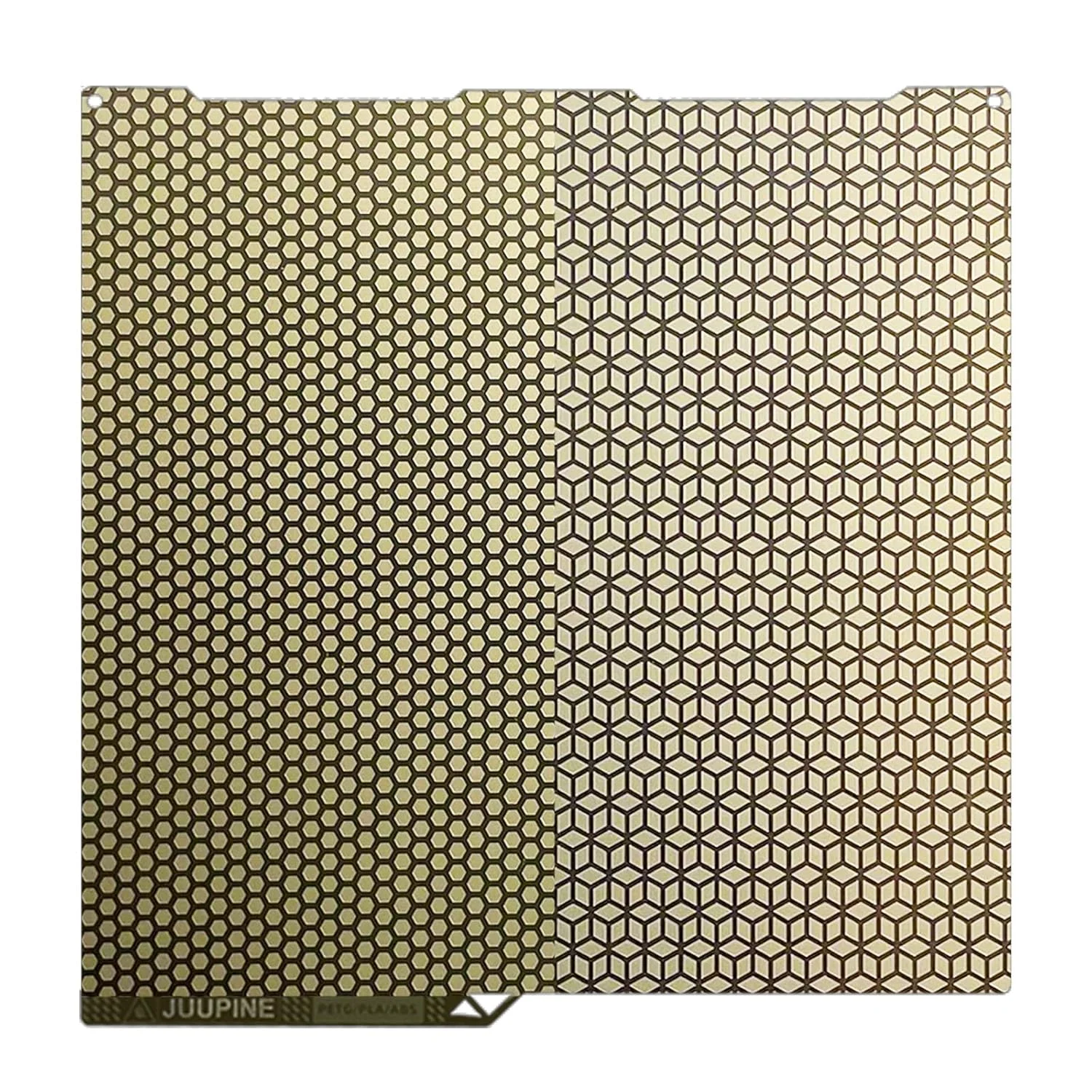 صفحه ساخت دو طرفه لانه زنبوری PEI JUUPINE با ابعاد 256x268 میلی متر، صفحه داغ چاپ برای پرینتر سه بعدی Anycubic Kobra 3/Kobra 3 V2، فناوری ارتقا یافته اچینگ، پلتفرم صفحه فولادی فنری انعطاف پذیر 0.5 میلی متری.