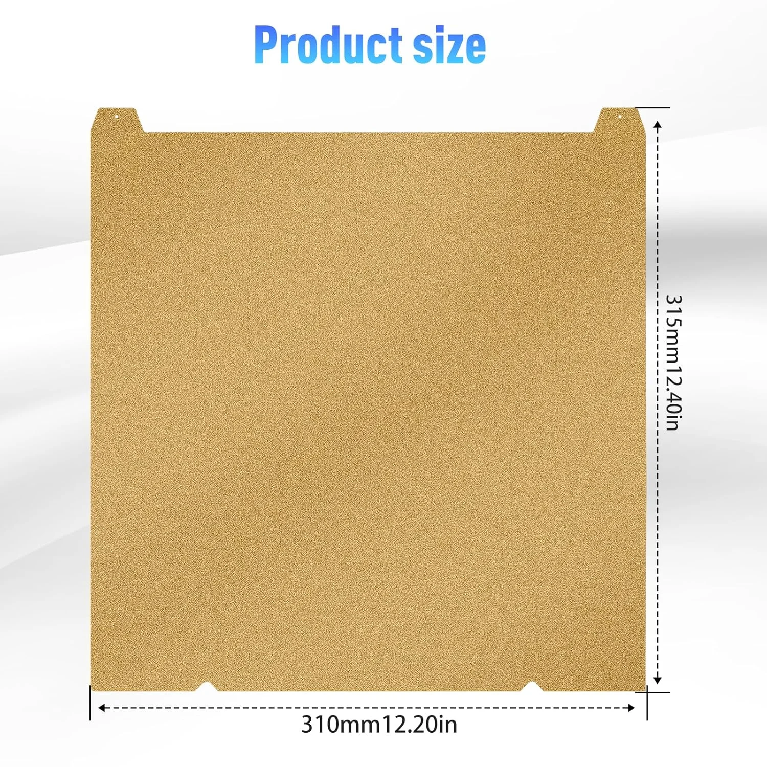 کیت صفحه ساخت PEI مدل K1 Max، طلایی دو طرفه 315x310 میلی‌متر، سطح ساخت ورق PEI با بافت قابل جابجایی برای پرینتر سه بعدی K1 Max