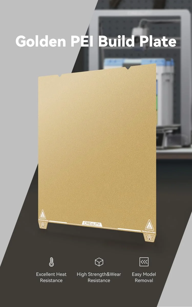 کیت صفحه ساخت طلایی PEI کرالیتی K1 Max (315 * 310mm)، بدون برچسب مغناطیسی نرم، پلتفرم پرینتر سه بعدی برای Ender-3 V3 Plus/CR-10 Smart/Pro/Ender-3 Max/Max Neo/10S PRO/PRO V2/10 V2/V3/CR-X