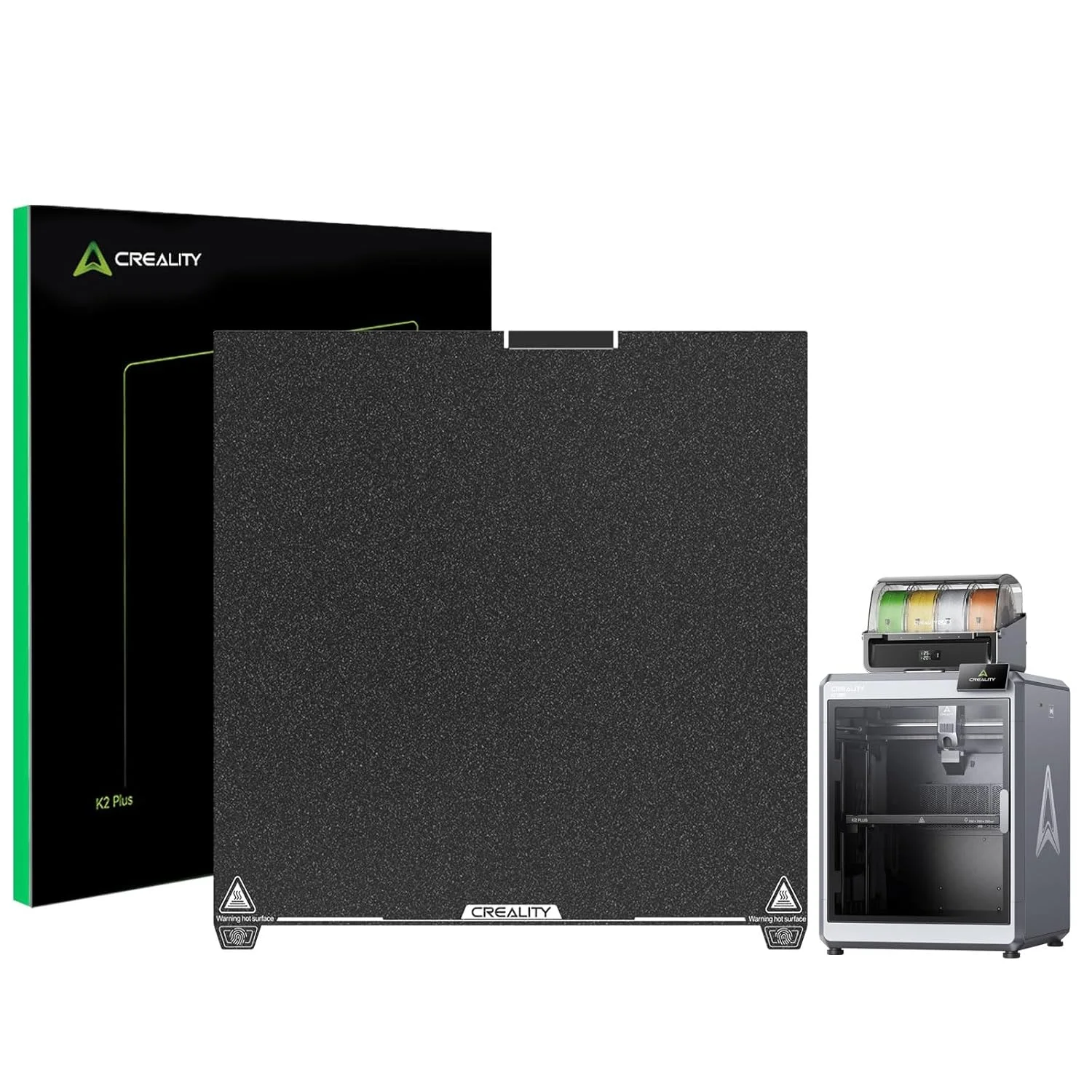 صفحه ساخت کرالیتی K2 Plus، ورق PEI بافت‌دار فولادی فنری مغناطیسی 370x370 میلی‌متر، صفحه ساخت اصلی برای کرالیتی K2 Plus