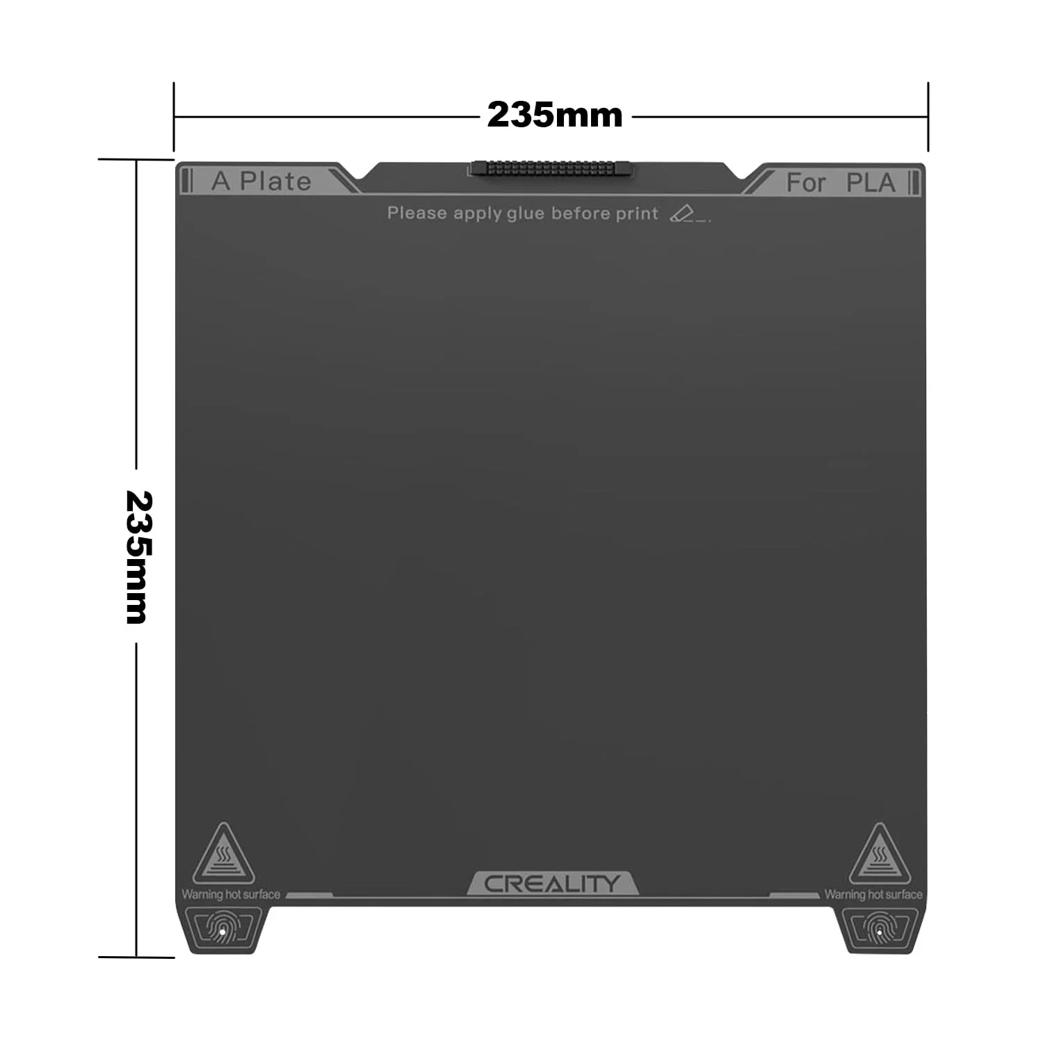 صفحه ساخت صاف کرالیتی K1C، ورق PEI 235x235 میلی‌متری با نازل پاک‌کن، بستر فولادی فنری انعطاف‌پذیر برای K1C/K1/Ender 3/3 V2/3 V3/3 V3 KE/3 V3 SE/3 Pro/3 Neo/3 V2 Neo (بدون پایه مغناطیسی)