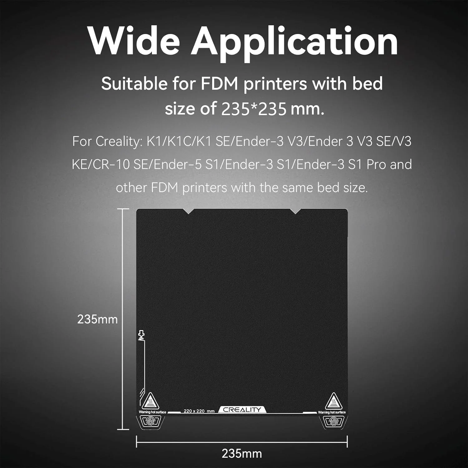 صفحه ساخت دو طرفه رزین اپوکسی کرالیتی Ender 3 V3 SE، اندازه 235x235 میلی‌متر، صفحه فولادی فنری با پوشش رزین اپوکسی، پلتفرم مغناطیسی مناسب برای Ender 3 V3 SE/Ender 3 V3 KE/Ender 3 V3/Ender 3 V2/K1/K1C/K1 SE