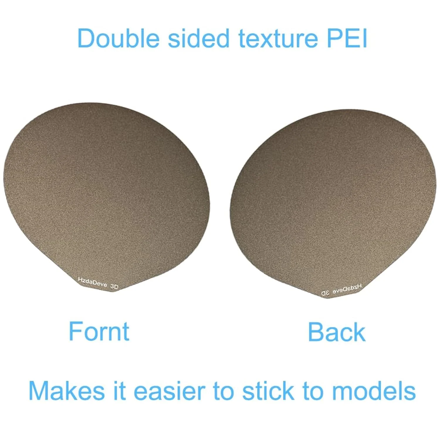 صفحه ساخت گرد PEO PEI به قطر 309 میلی‌متر سازگار با پرینتر سه بعدی Flsun V400، کیت جدید دو طرفه انعطاف پذیر صاف مغناطیسی PEO و بافت دار PEI، صفحه تخت فولادی فنری (بدون پایه)