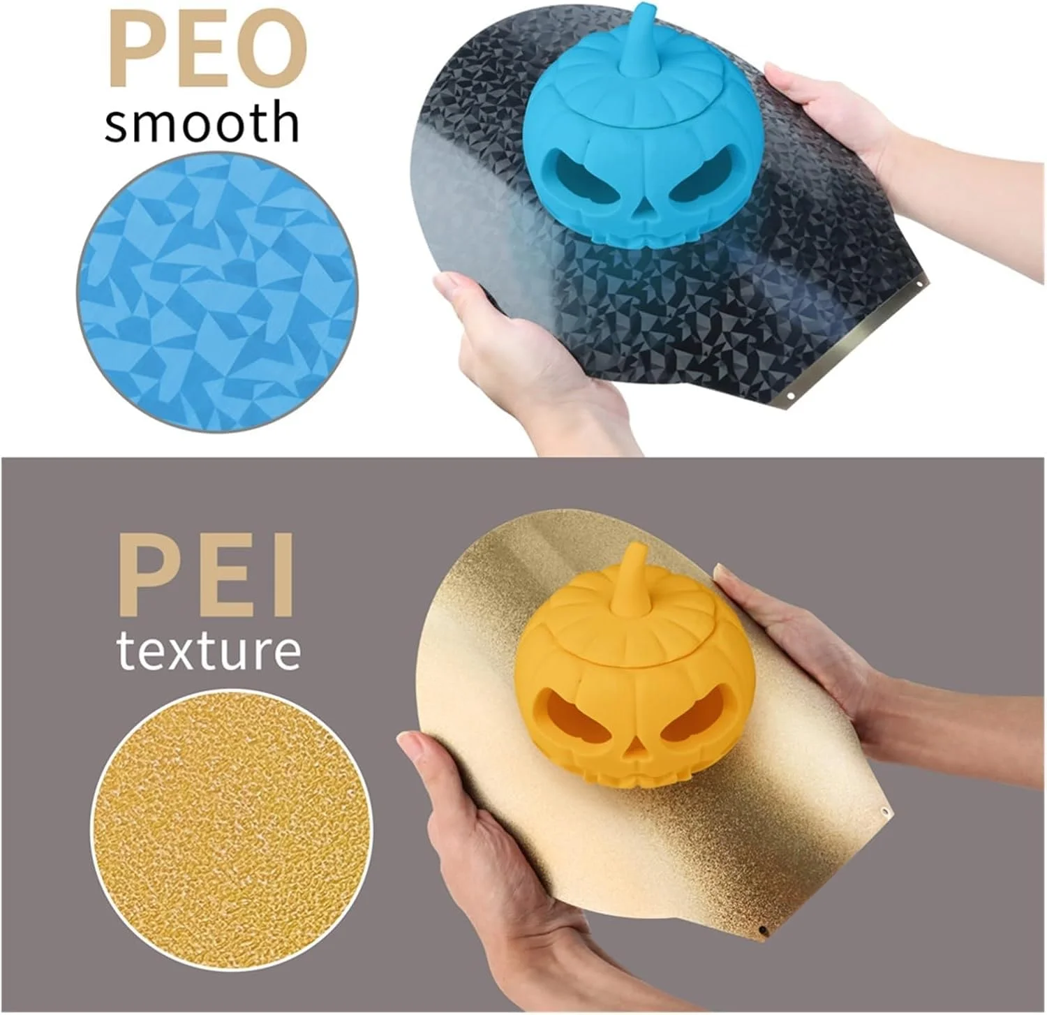 صفحه ساخت گرد PEO PEI به قطر 309 میلی‌متر سازگار با پرینتر سه بعدی Flsun V400، کیت جدید دو طرفه انعطاف پذیر صاف مغناطیسی PEO و بافت دار PEI، صفحه تخت فولادی فنری (بدون پایه)