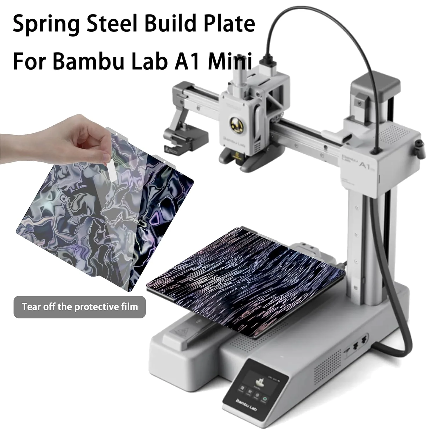 صفحه ساخت برای پرینتر سه بعدی Bambu Lab A1 Mini: پلتفرم چاپ دو طرفه PEI صاف، لوازم جانبی پرینت سه بعدی 184x184 میلی متر