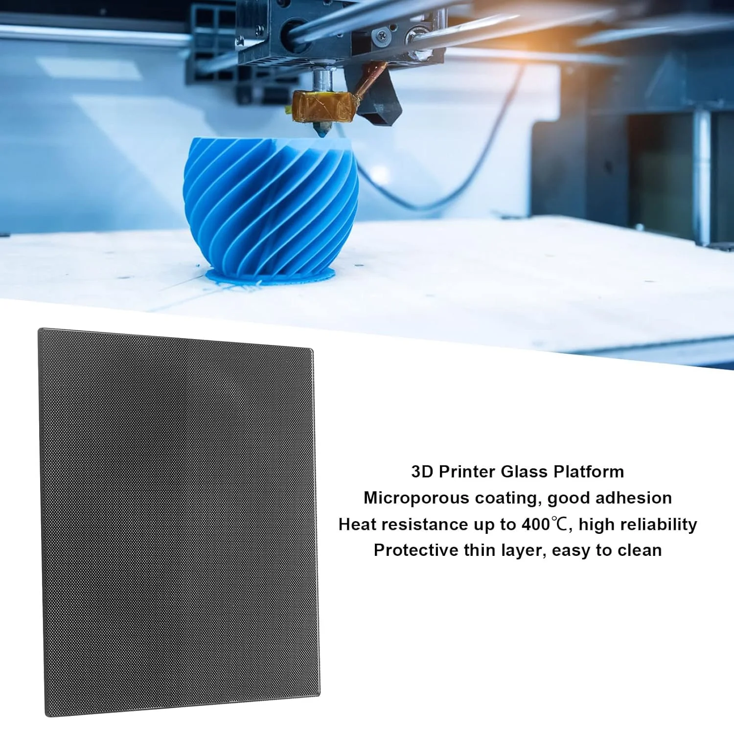 صفحه شیشه ای تخت پرینتر سه بعدی، سطوح صفحه ساخت شیشه ای پرینتر سه بعدی، صفحه شیشه ای حرارت دیده مقاوم در برابر حرارت برای لوازم جانبی پرینتر سه بعدی