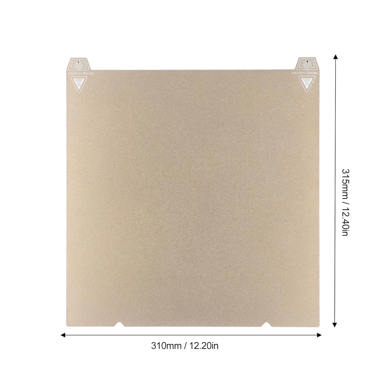 صفحه ساخت پرینتر سه بعدی، صفحه چاپ PEI PEY، ورق ساخت مقاوم در برابر سایش PEY PEI، پلتفرم پرینتر سه بعدی برای چاپ فیلامنت های PLA PETG 310x315mm