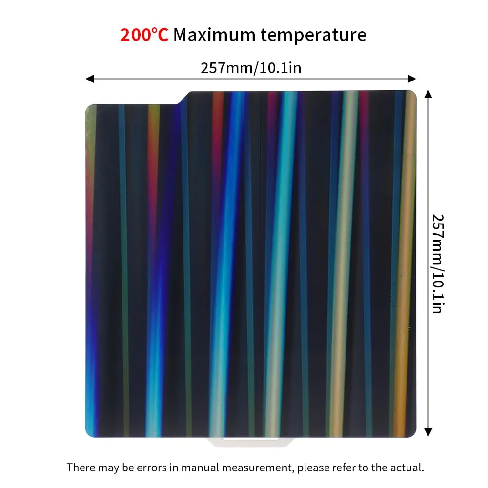 صفحه ساخت دو طرفه BORDSTRACT، صفحه فولادی فنری فویل PEY Phantom + PEY Beam با ابعاد 257×257 میلی متر بدون آهنربای نرم برای پلتفرم پرینتر سه بعدی X1/X1C/X1E/P1P/P1S/A1
