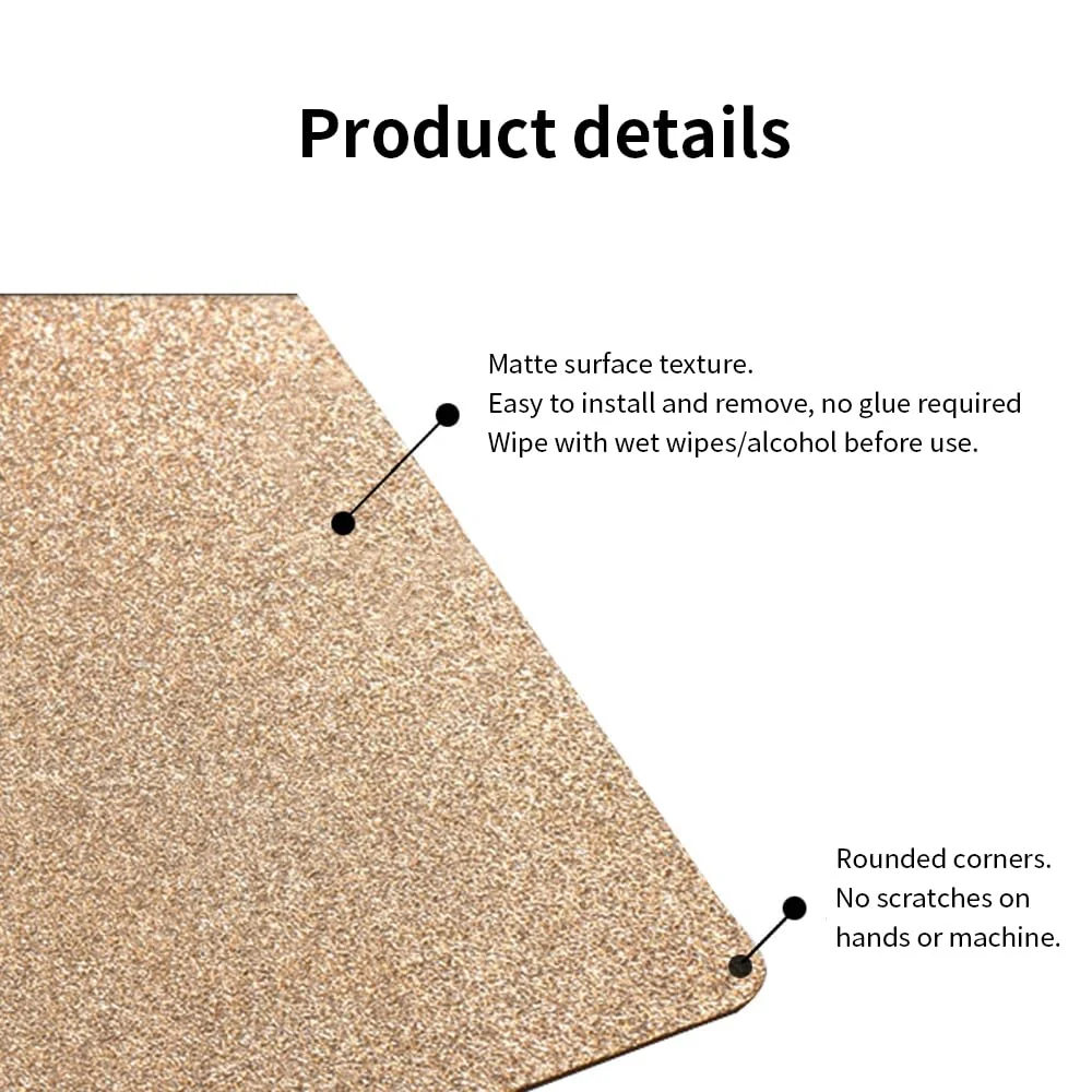 صفحه ساخت دو طرفه BORDSTRACT، صفحه فولادی فنری با بافت روکش شده PEI انعطاف پذیر 377x370 میلی متر با پایه مغناطیسی نرم، پلتفرم چاپ برای اکثر مدل های پلتفرم چاپگر سه بعدی