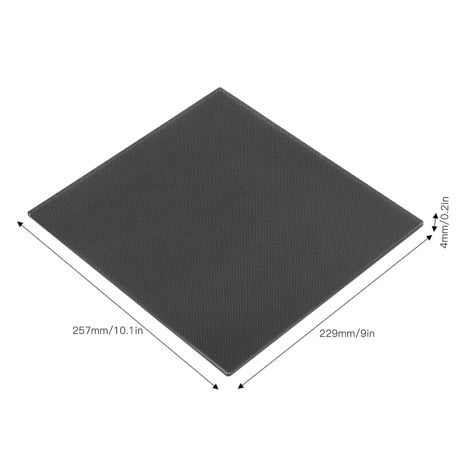 صفحه شیشه ای پرینتر سه بعدی 229x257x4 میلی متر، صفحه ساخت شیشه ای حرارت دیده با پوشش میکرومتخلخل با چسبندگی قوی، جدا سازی آسان و صافی بالا، برای UM2، ABS، PLA، PETG
