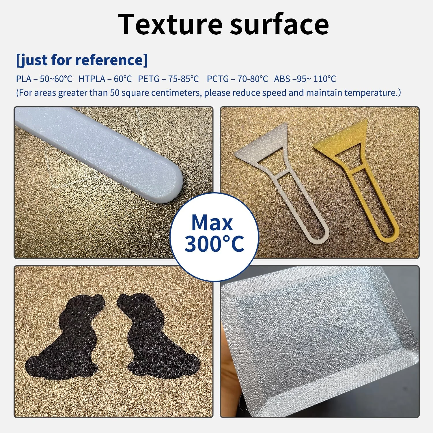 صفحه ساخت ارتقا یافته کبرا 3 مکس، بستر PEI، صفحه چاپ بافت دار دو طرفه 430x430 میلی متر، پلتفرم مغناطیسی فولادی فنری انعطاف پذیر برای پرینتر سه بعدی Anycubic Kobra 3 Max Combo.