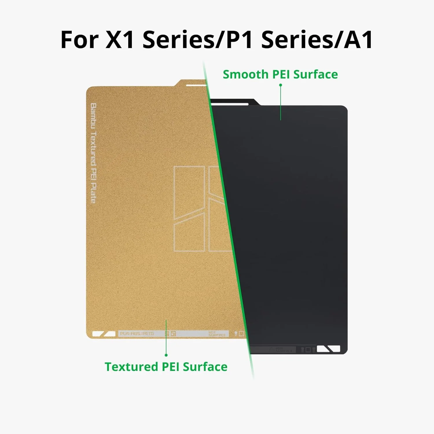 صفحه ساخت دو طرفه صاف و بافت دار 257x257 میلی متری برای پرینتر سه بعدی Bambu Lab X1C / X1 / X1E / P1P / P1S / A1 صفحه ساخت دو طرفه صاف و بافت دار 257x257 میلی متری برای پرینتر سه بعدی Bambu Lab X1C / X1 / X1E / P1P / P1S / A1