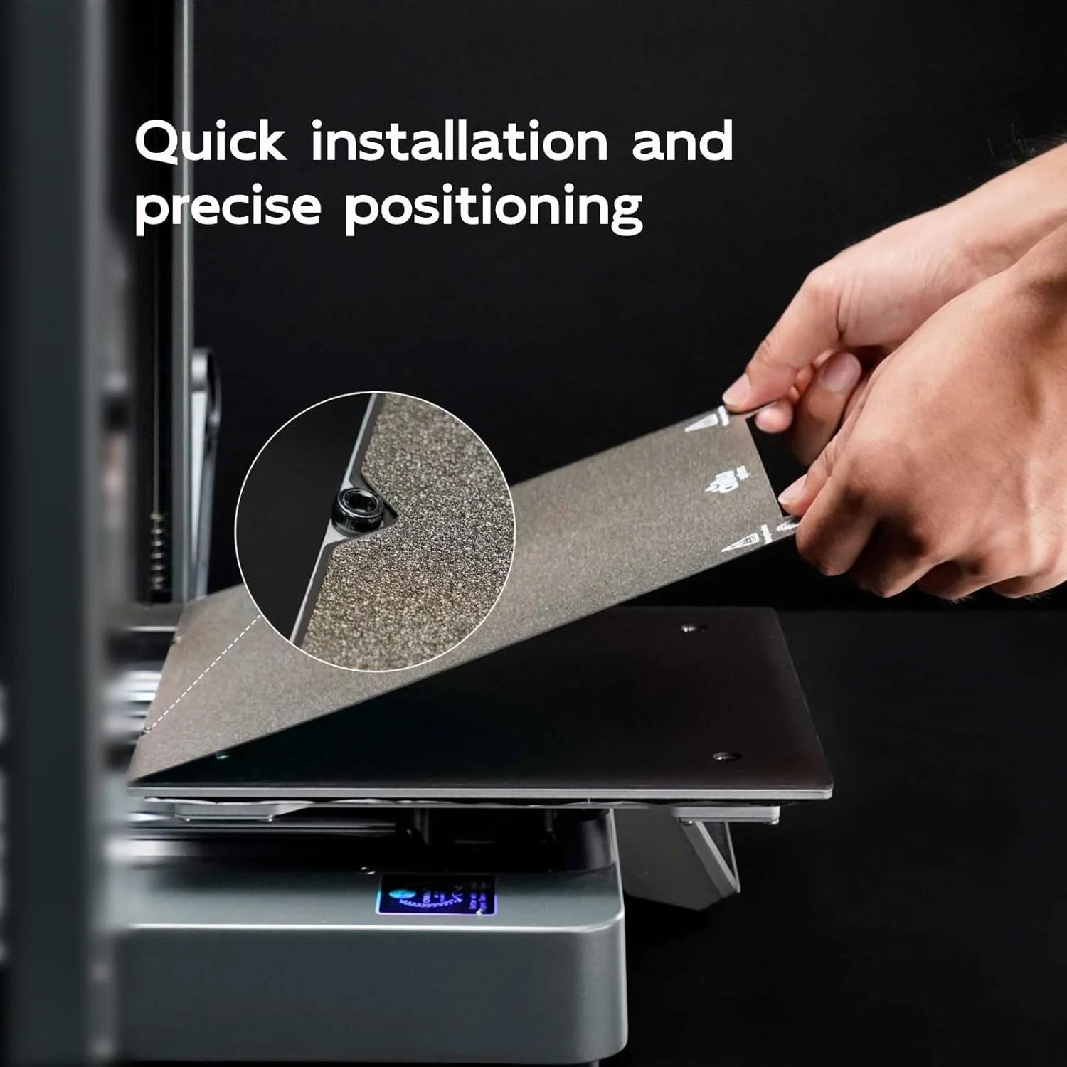 صفحه ساخت دو طرفه بافت PEI برای پرینتر سه بعدی Kobra 2 MAX، پلتفرم فنری فولادی انعطاف پذیر و جداشدنی با مقاومت دمایی بالا 430x430 میلی متر